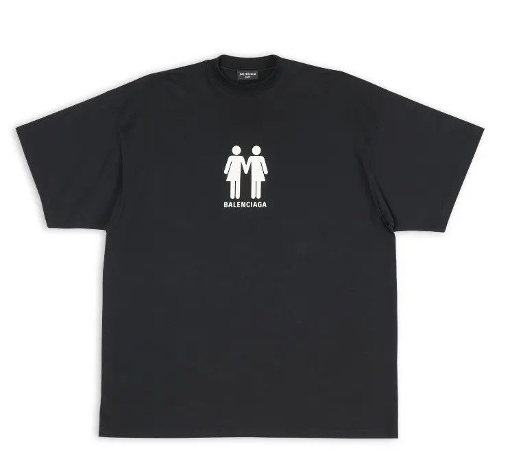 Balenciaga o1w1db10725 Pride 22 T-Shirt Oversized in Black Size US M / EU 48-50 / 2 - 1 Thumbnail