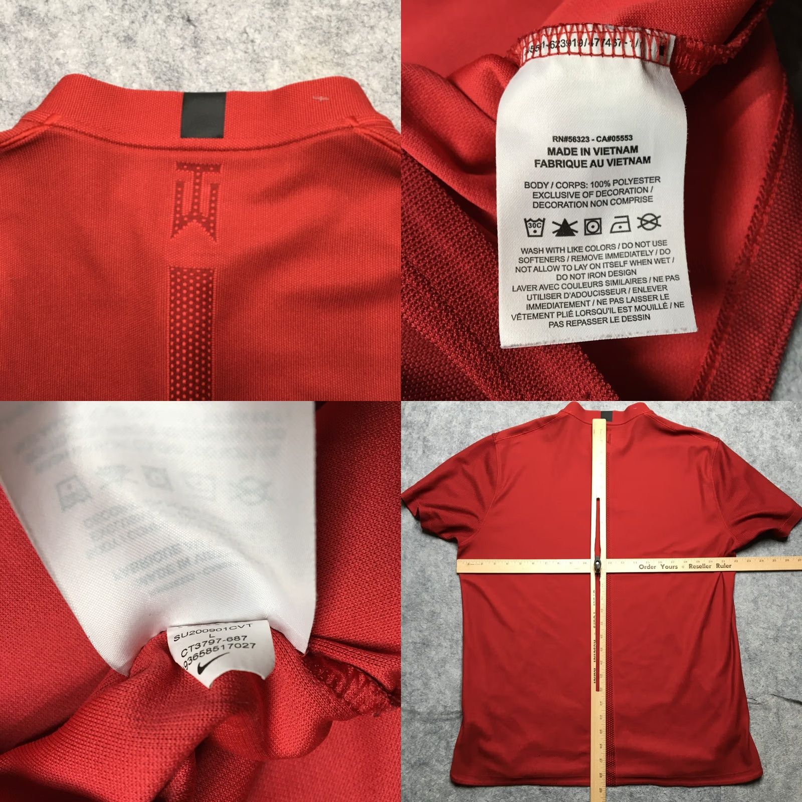 Nike Nike Tiger Woods Polo Mens Large Red Dri-Fit Golf Shirt Size US L / EU 52-54 / 3 - 8 Thumbnail
