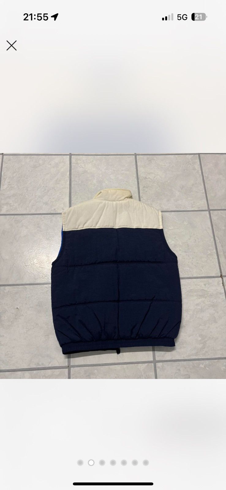 Nike Mens y2k blue and white full zip nike puffer vest mens M Size US M / EU 48-50 / 2 - 2 Thumbnail