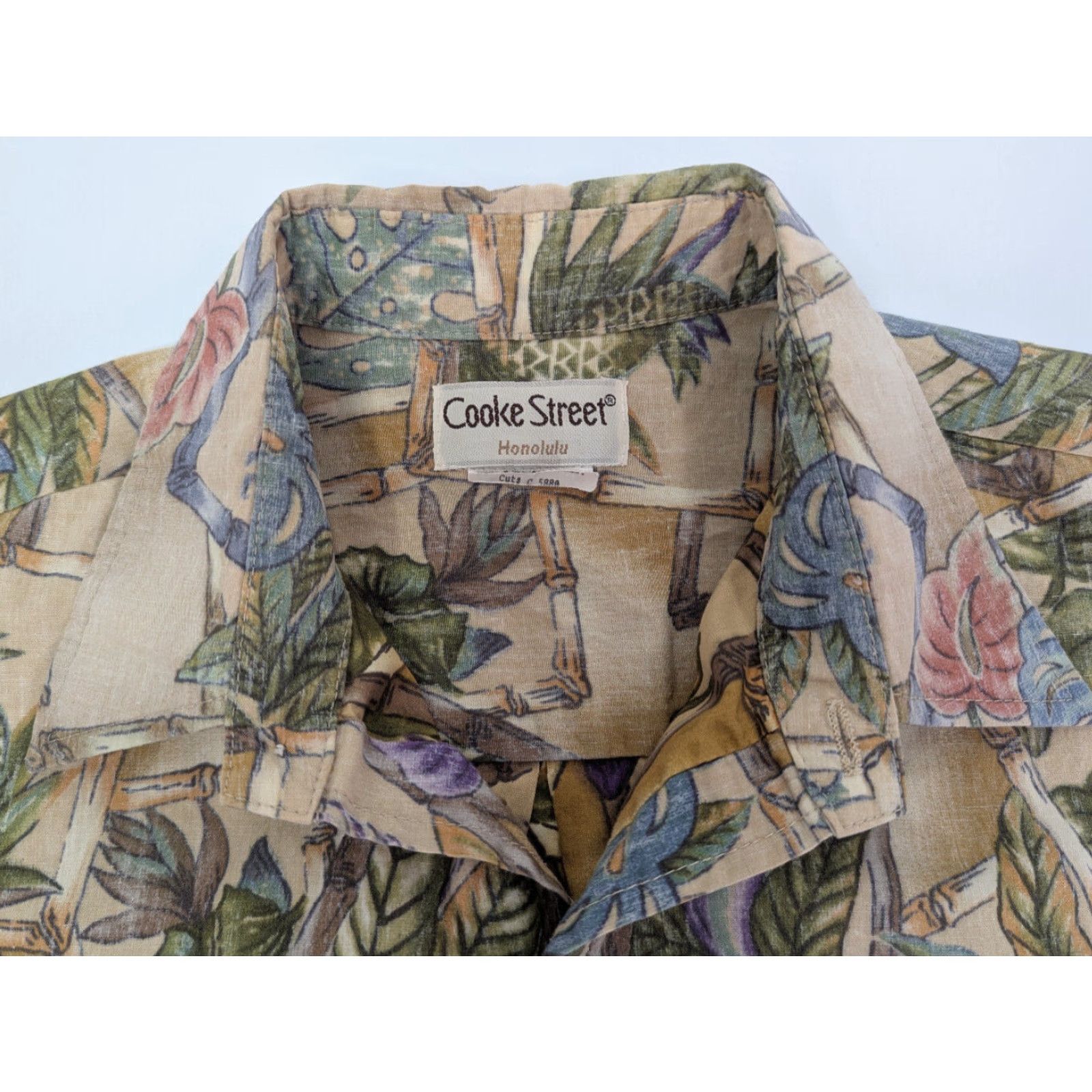 ALOHAS Vtg Cooke Street Mens Hawaiian Floral Aloha Button Short Sleeve Cotton Shirt Size US L / EU 52-54 / 3 - 5 Thumbnail