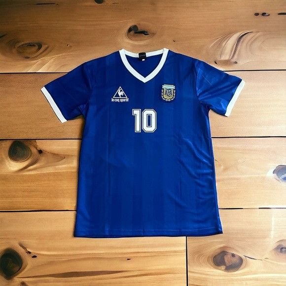 Le Coq Sportif Maradona Soccer Jersey Argentina 1986 Away Blue FWC Diego Sh Size US L / EU 52-54 / 3 - 2 Thumbnail