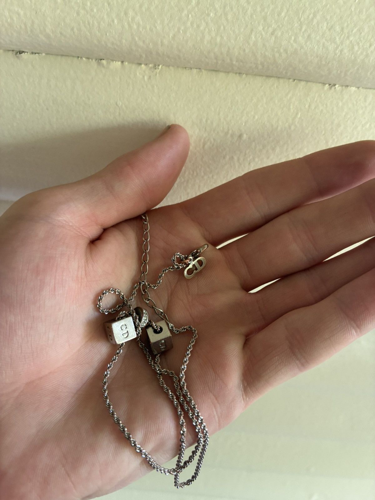Dior Dior Homme Silver Cube Necklace Size ONE SIZE - 3 Thumbnail
