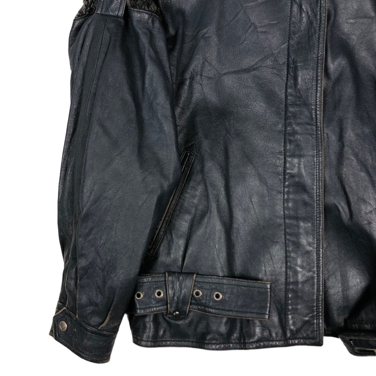 Japanese Brand 🔥Vintage Biker Leather Jacket Double Collar Issey Miyake Size US M / EU 48-50 / 2 - 4 Thumbnail