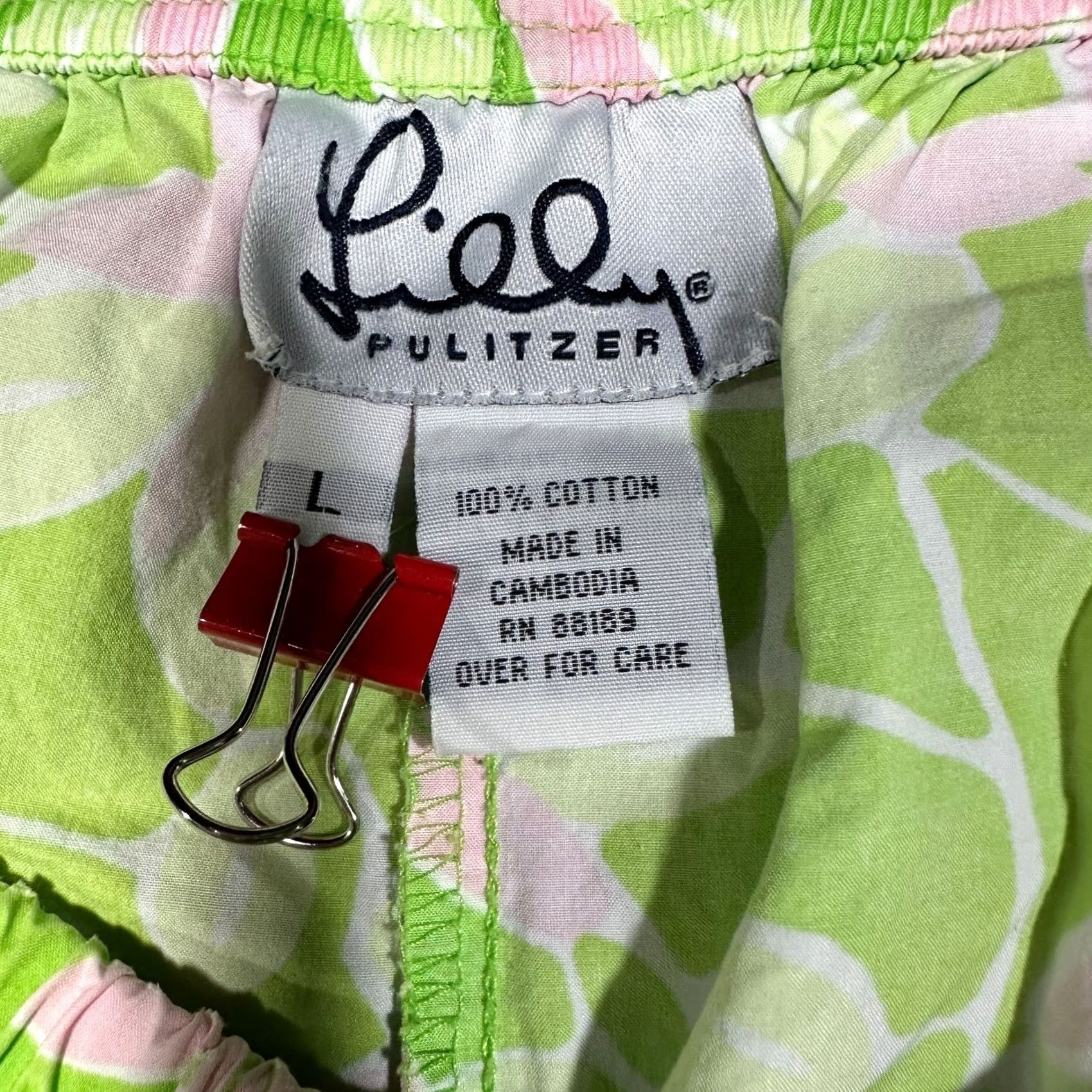 Lilly Pulitzer Lilly Pulitzer Shorts Womens Large Floral Print Green Cotton Chilean Ave Size 36" / US 14 / IT 50 - 4 Thumbnail