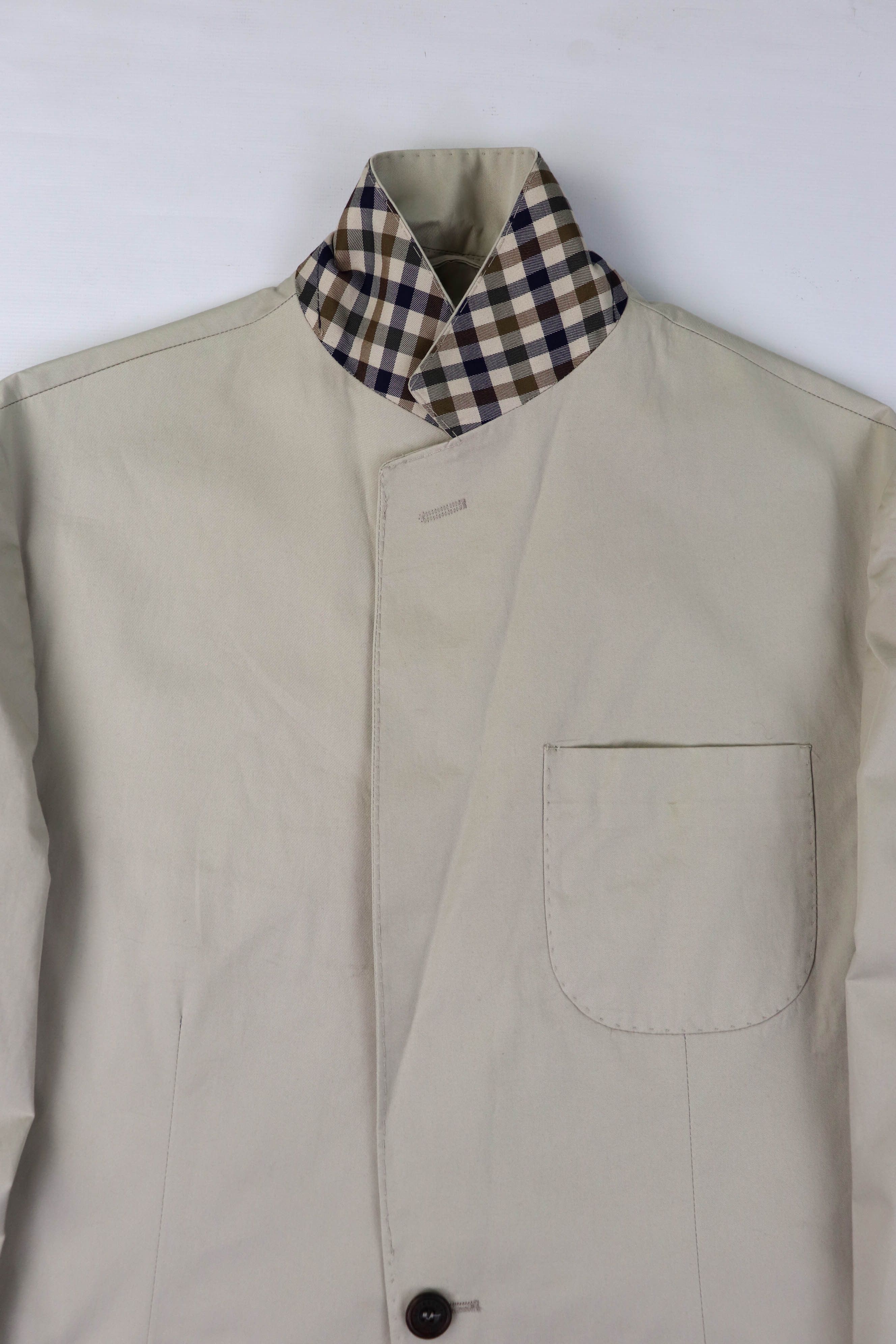 Aquascutum Aquascutum Made in Italy Light Beige Cotton Blazer Jacket Size 40S - 11 Thumbnail