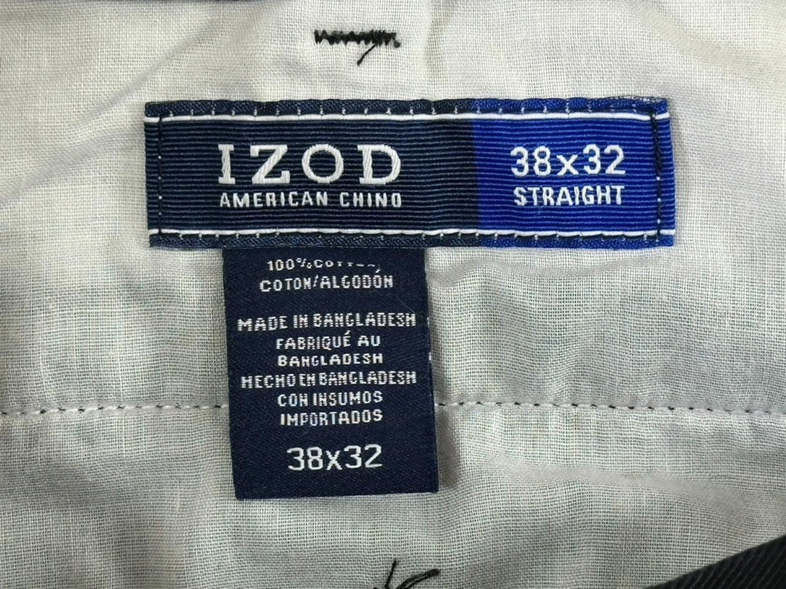 Izod Izod Men's Black 38/32 Straight Leg American Chino Size US 38 / EU 54 - 9 Thumbnail