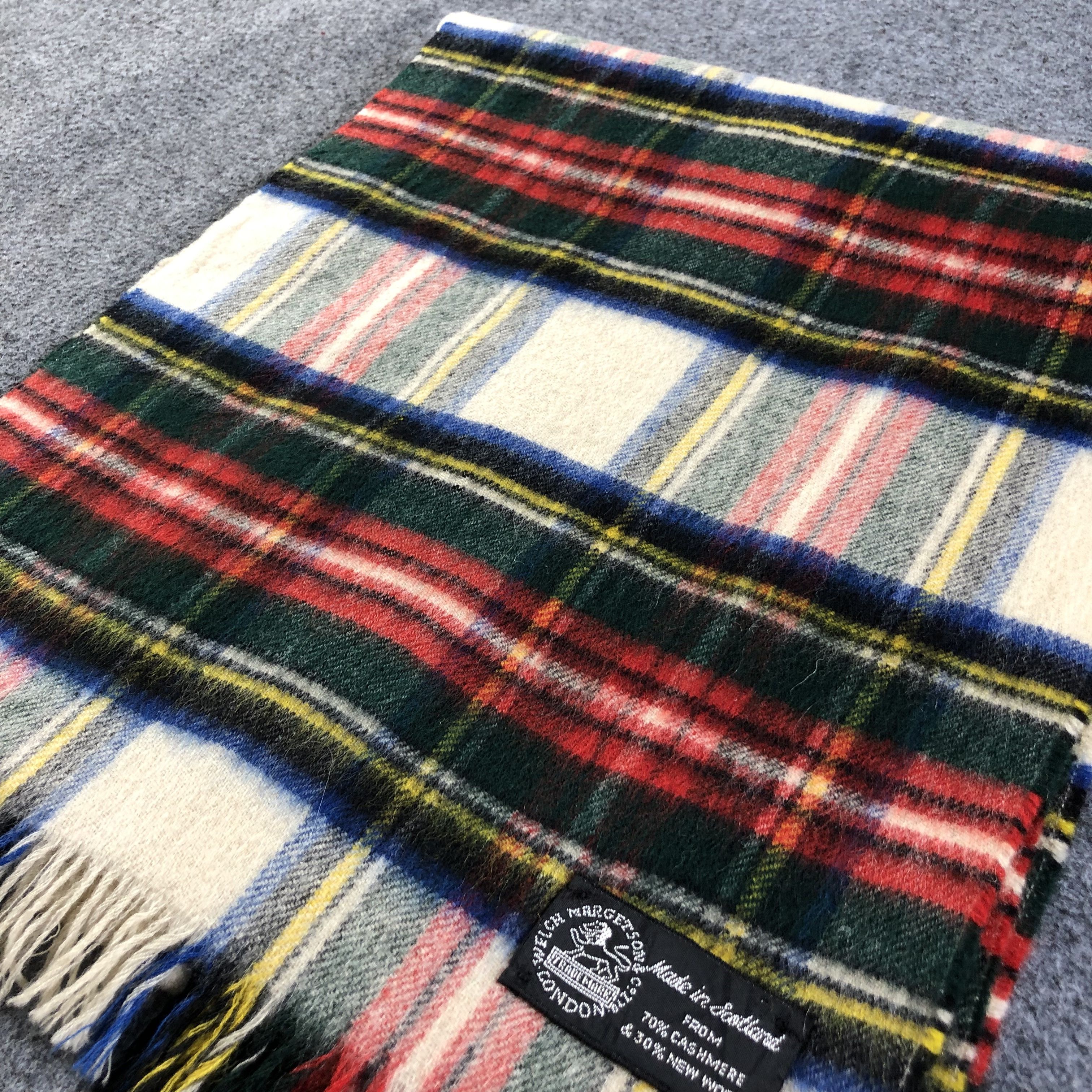 Vintage Welch Margetson Tartan Cashmere Scarf Muffler V1198 Size ONE SIZE - 3 Thumbnail
