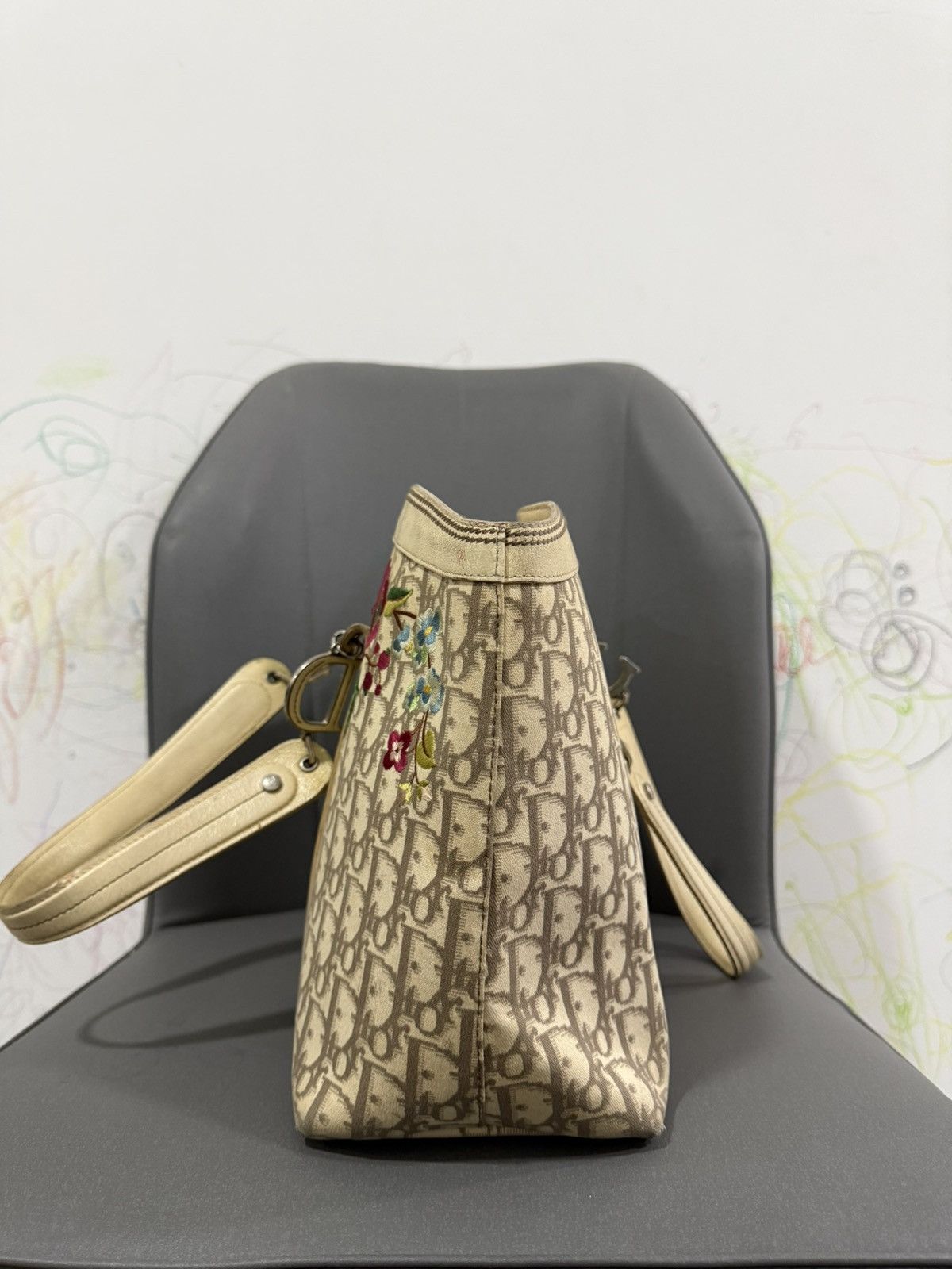 Christian Dior Monsieur Vintage Christian Dior Embroidery Floral Shoulder Tote Bag Size ONE SIZE - 3 Thumbnail