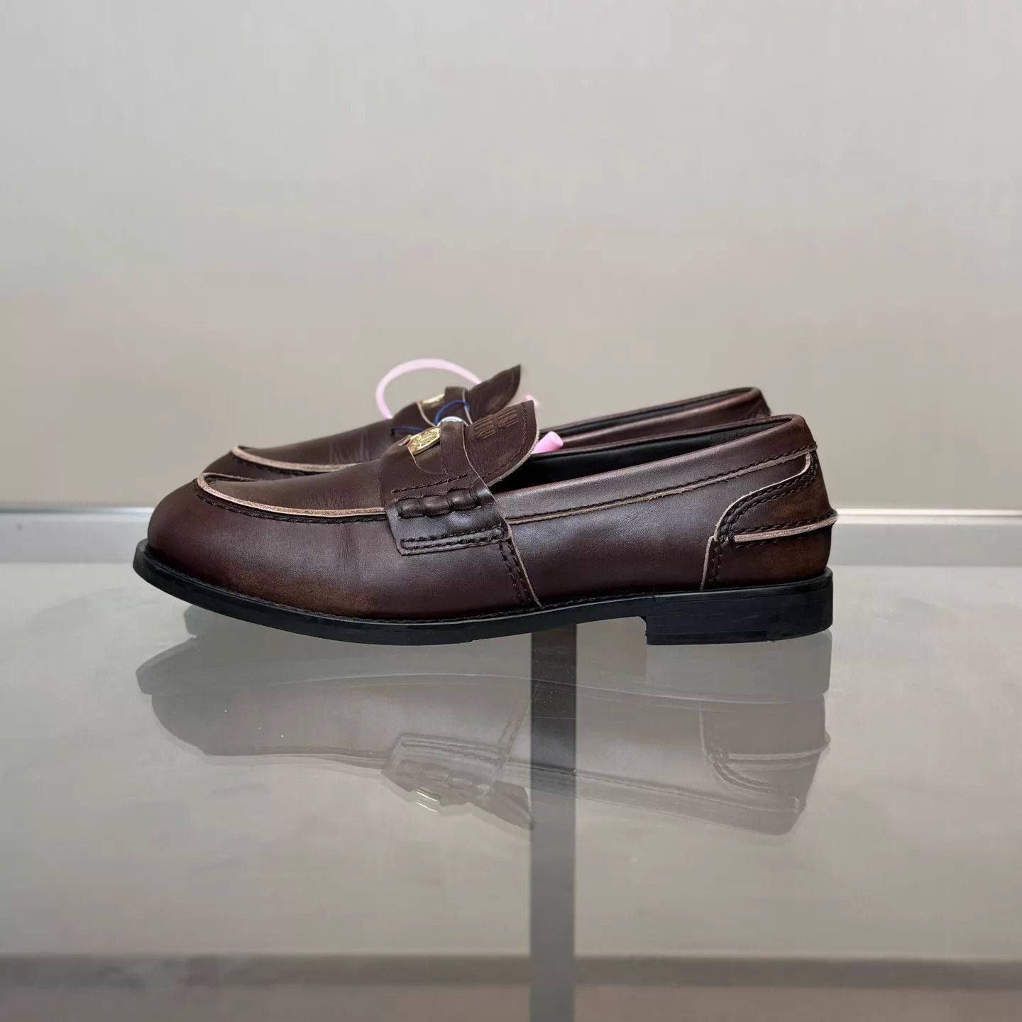 Miu Miu Miu Miu Brown Distressed Gold Coin Loafer 38.5 Size US 8 / IT 38 - 2 Thumbnail