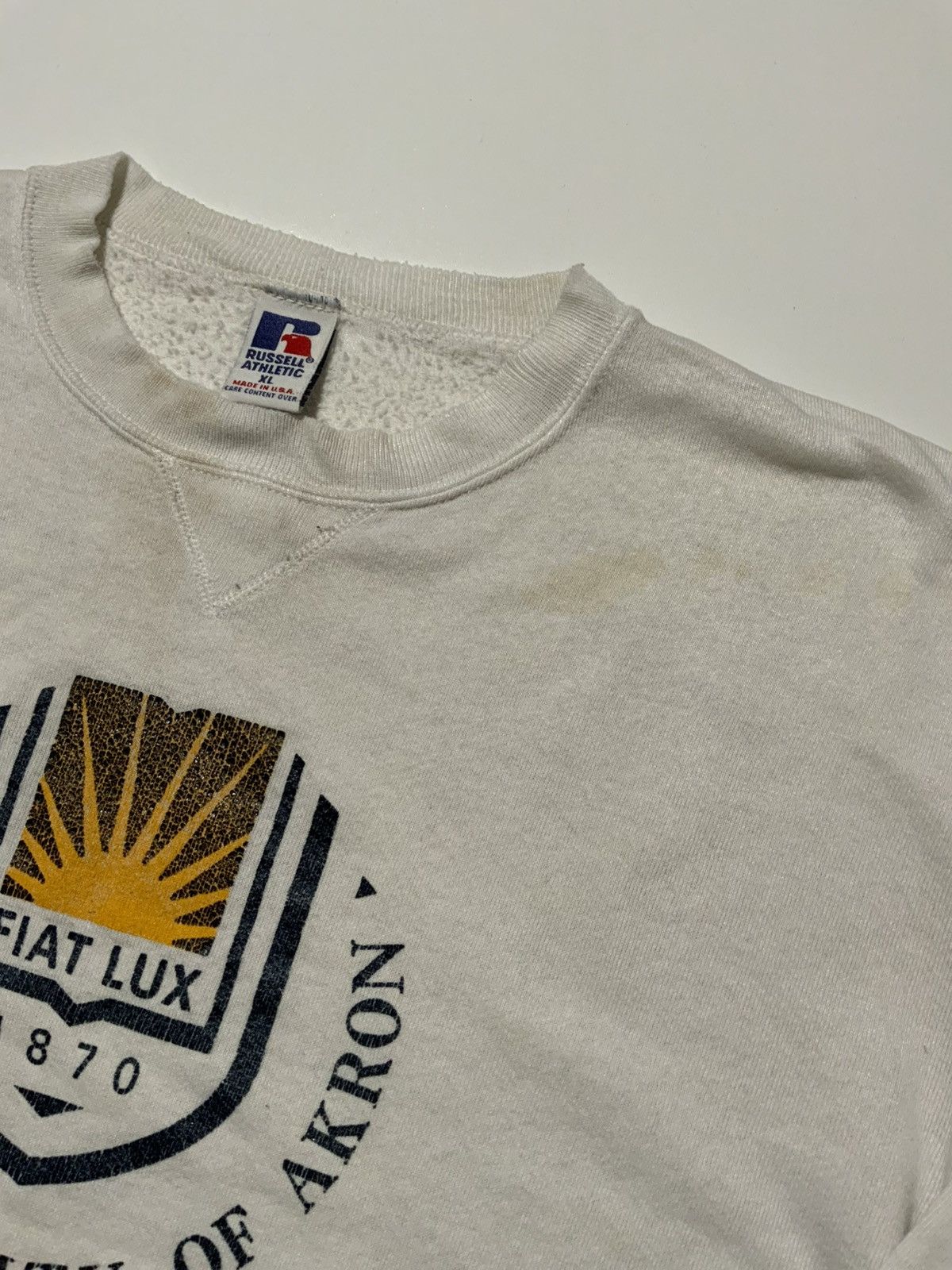 NCAA × Russell Athletic × Vintage VTG Russell University Akron Made USA Crewneck Sweatshirt Size US XL / EU 56 / 4 - 8 Thumbnail