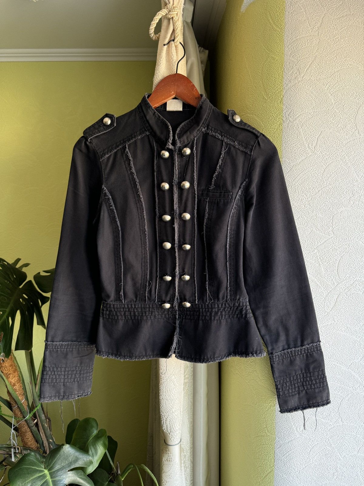 Hysteric Glamour 00s Military Napoleon Denim Jacket PPFM Balmain Style Y2k Size S / US 4 / IT 40 - 4 Thumbnail