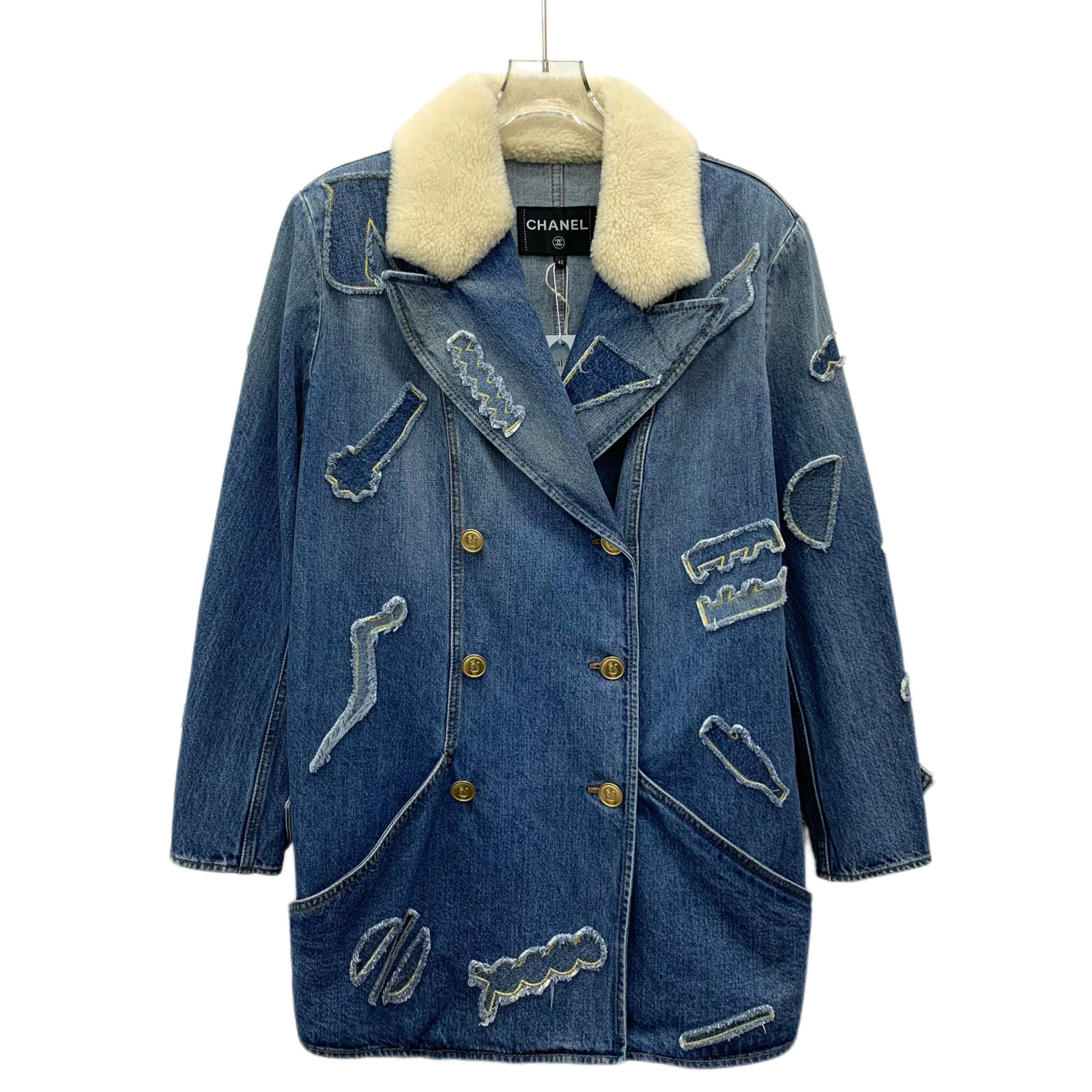 Chanel Chanel Egypt Blue Embroidered Cotton Denim Jacket (42) Size US L / EU 52-54 / 3 - 1 Thumbnail