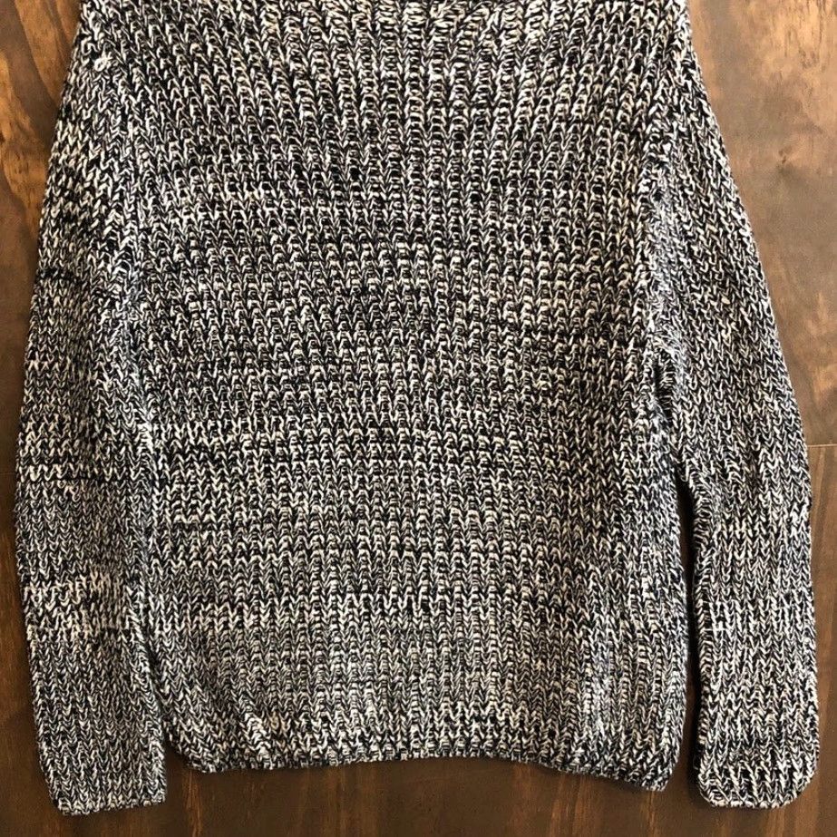 Vintage 525 America Womens Sweater Black White Mock Neck Chunky Knit Long Sleeve Large Size L / US 10 / IT 46 - 3 Thumbnail
