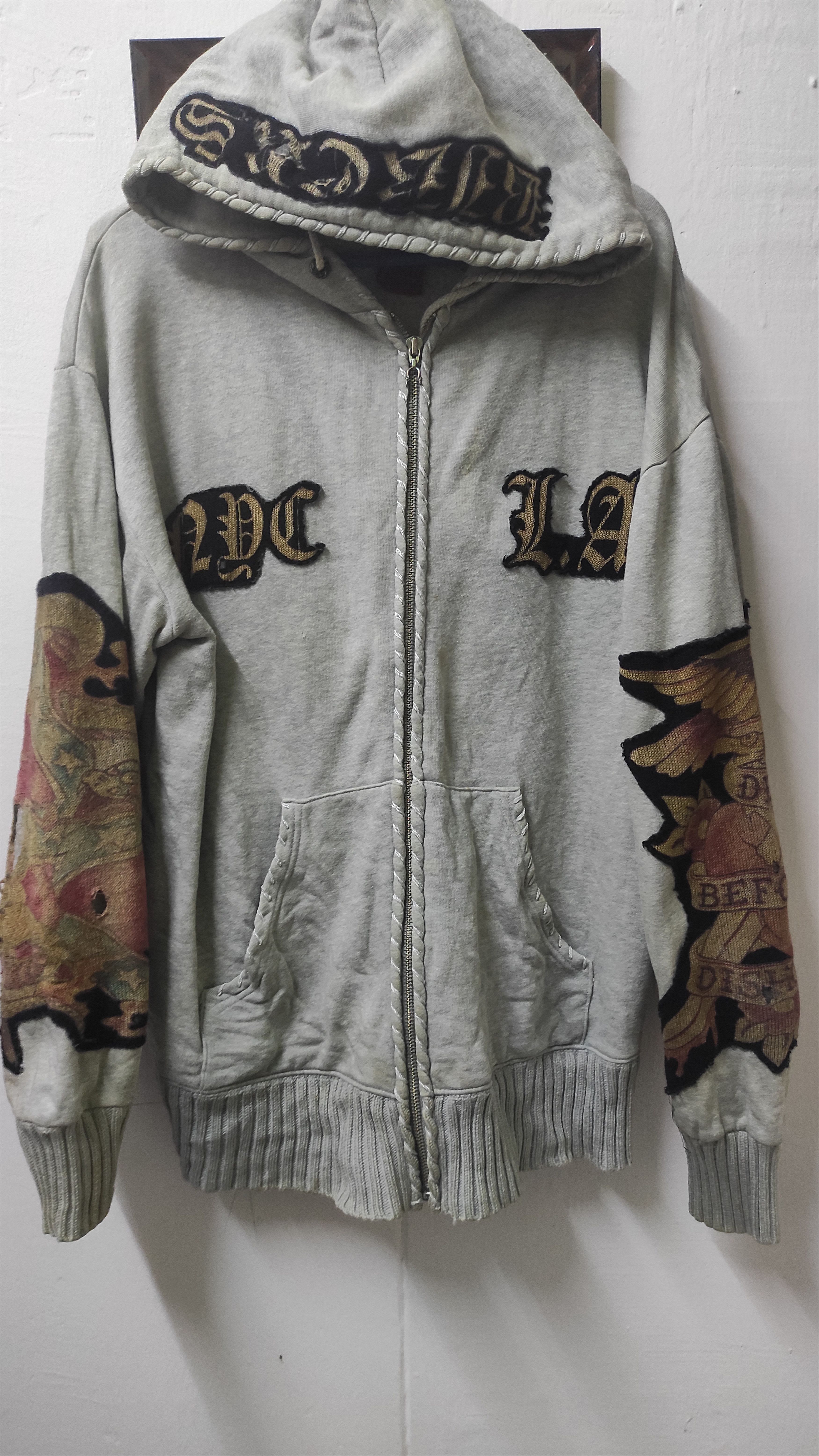 image of A G Rock N Roll Couture x Vintage Hoodie A&g Rock And Roll Couture in Grey, Men's (Size Medium)