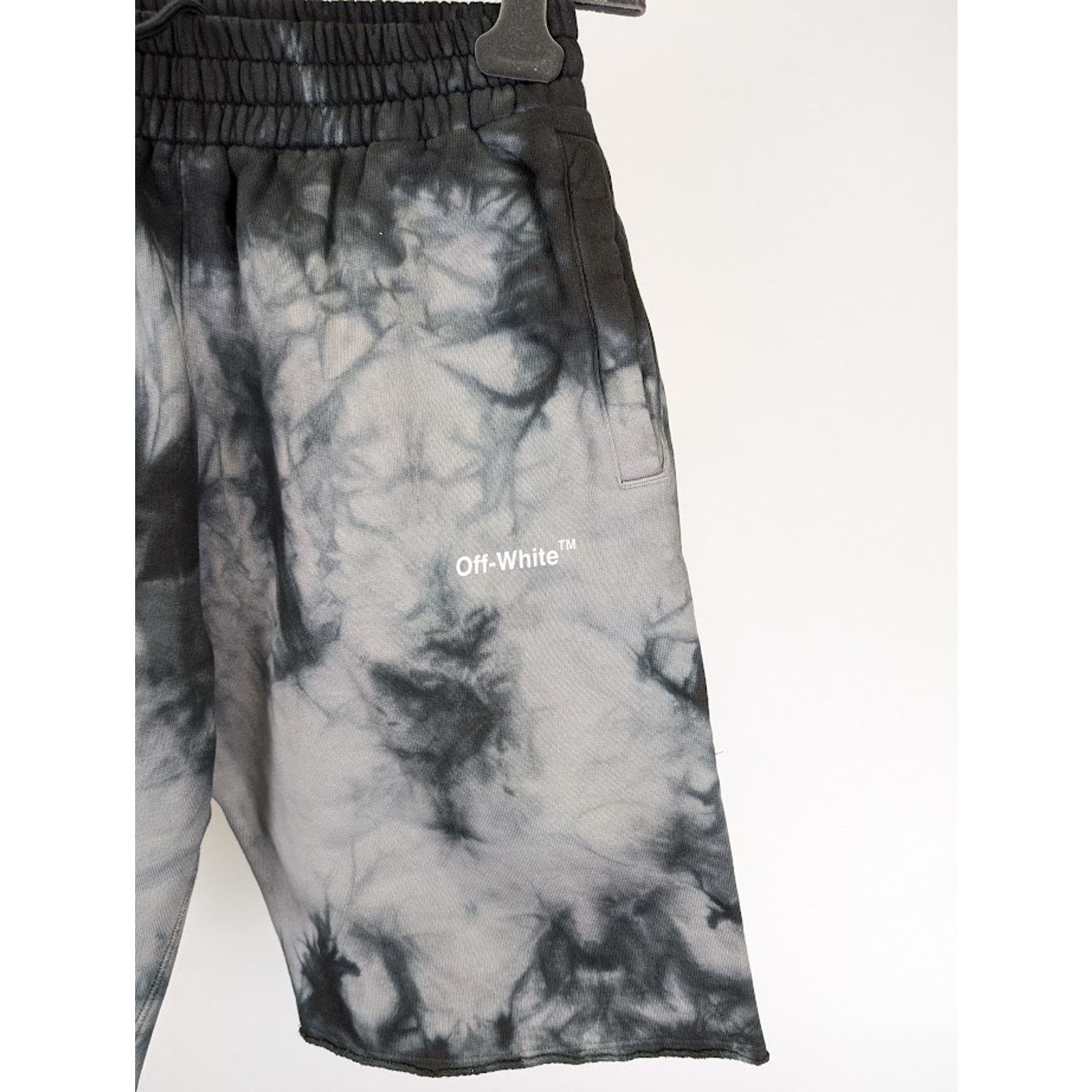Off-White o1rshd1 Diag Tie Dye Sweatshorts in Warm Grey White M Size US 32 / EU 48 - 10 Thumbnail