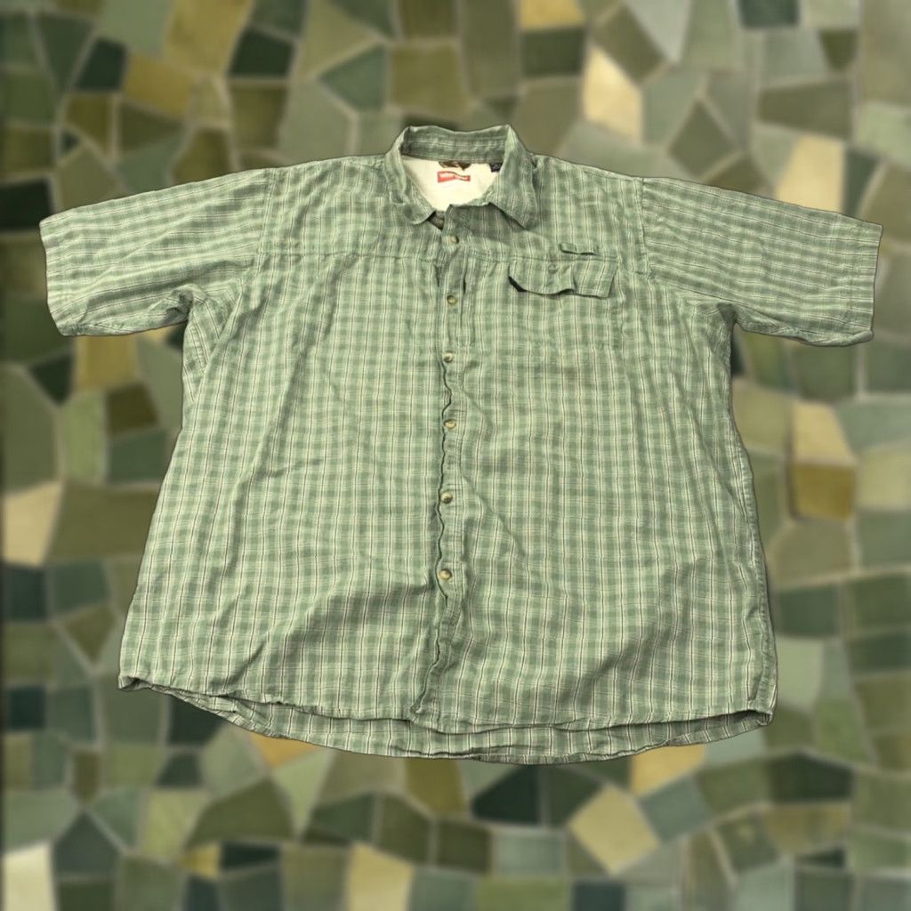 Wrangler VINTAGE Wrangler Mens Shirt XL Tall Green Plaid Button Up Short Sleeve Size US XL / EU 56 / 4 - 1 Thumbnail