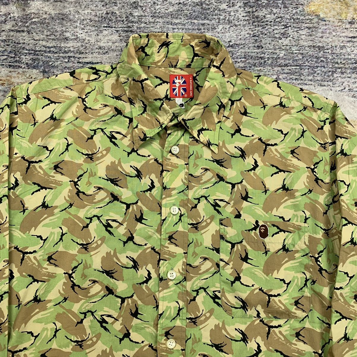 Bape vintage og bape camouflage Button Up Shirt long sleeve Size US M / EU 48-50 / 2 - 3 Thumbnail
