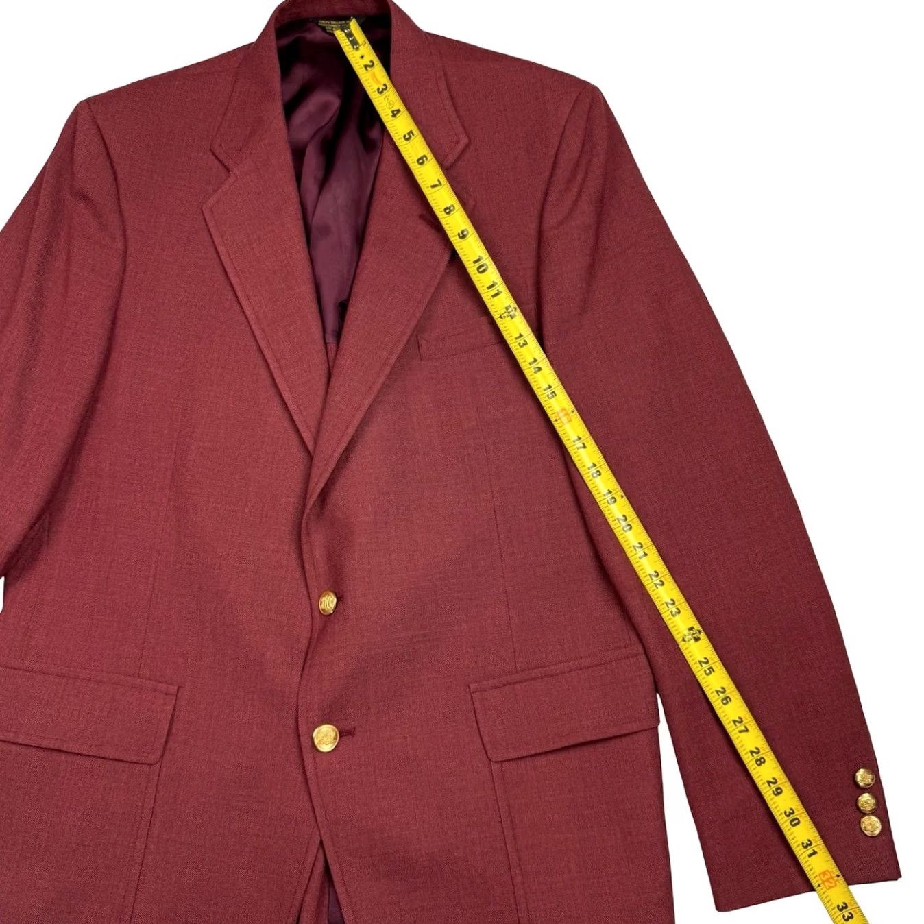 Vintage VINTAGE Palm Beach Jacket Blazer Men’s 46R Red 2-Button Gold Buttons 1960's Size 46R - 7 Thumbnail