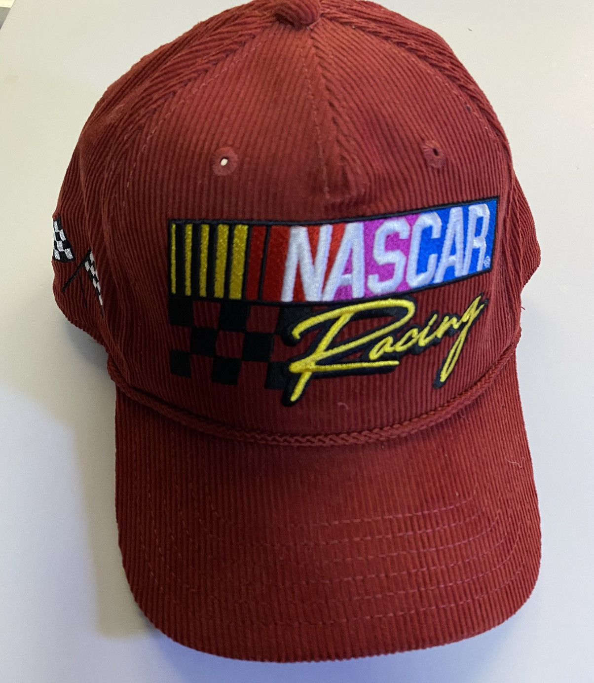 NASCAR Nascar Racing Corduroy Hat Cap Red-Rope Hat Snapback New!! Size ONE SIZE - 3 Thumbnail