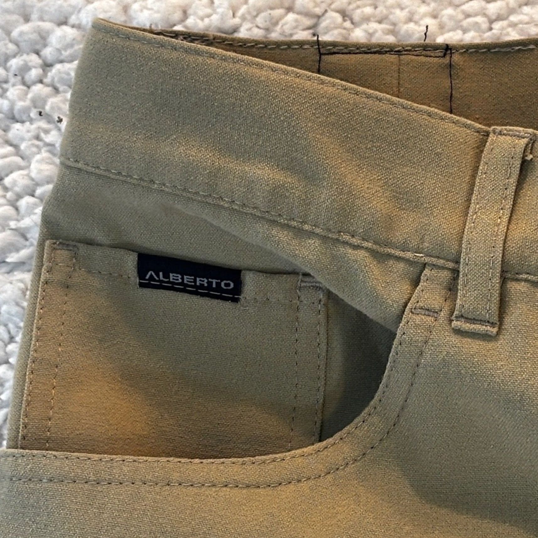 Vintage Alberto Dress Pants Men 35 Khaki Olive 29 Inseam 54 (35x29) Temperature Regulating Germany White Size US 35 - 3 Thumbnail