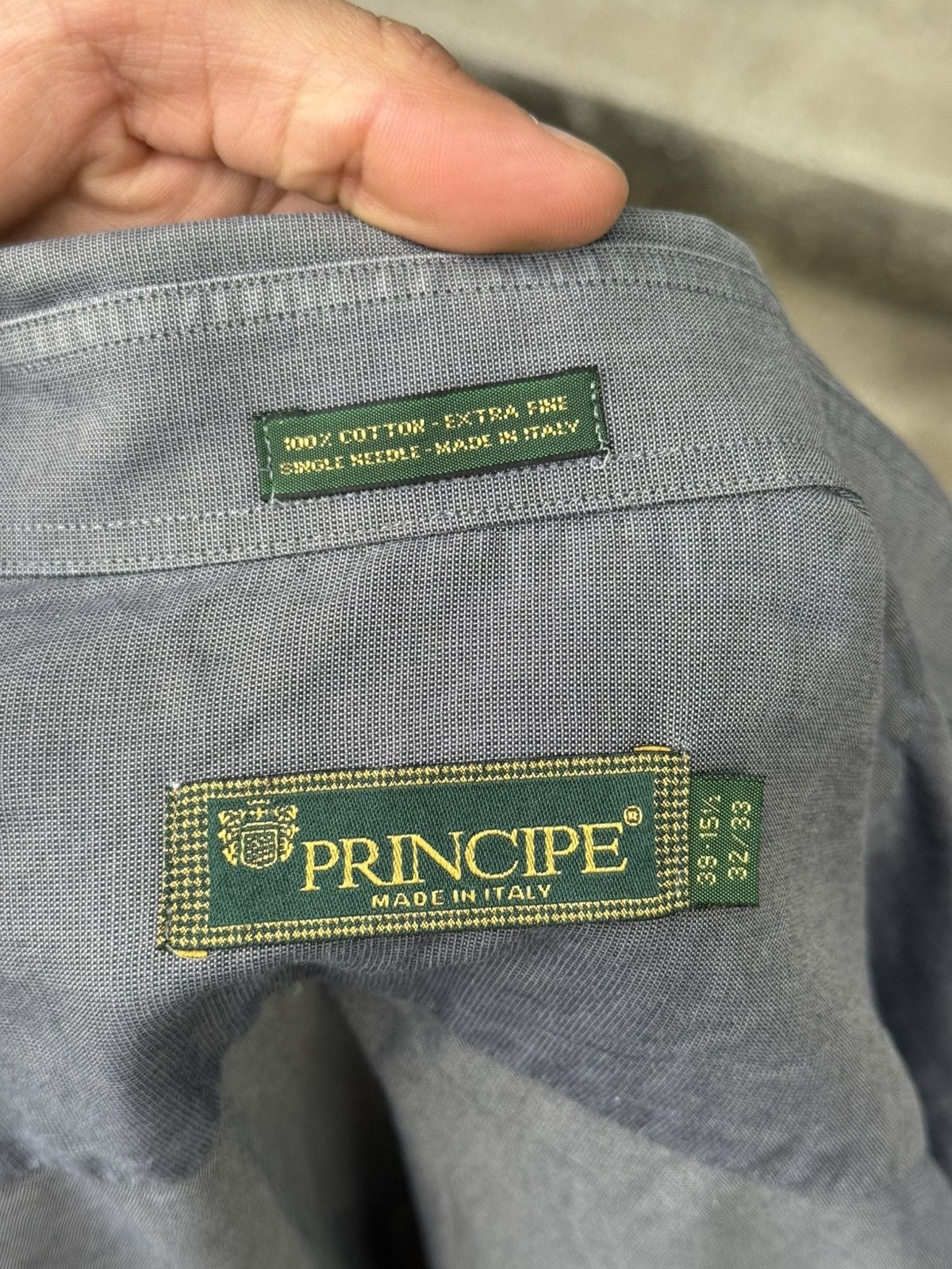 Principe VTG Italian Extra Fine Cotton Casual Dress Shirt Size US L / EU 52-54 / 3 - 3 Thumbnail
