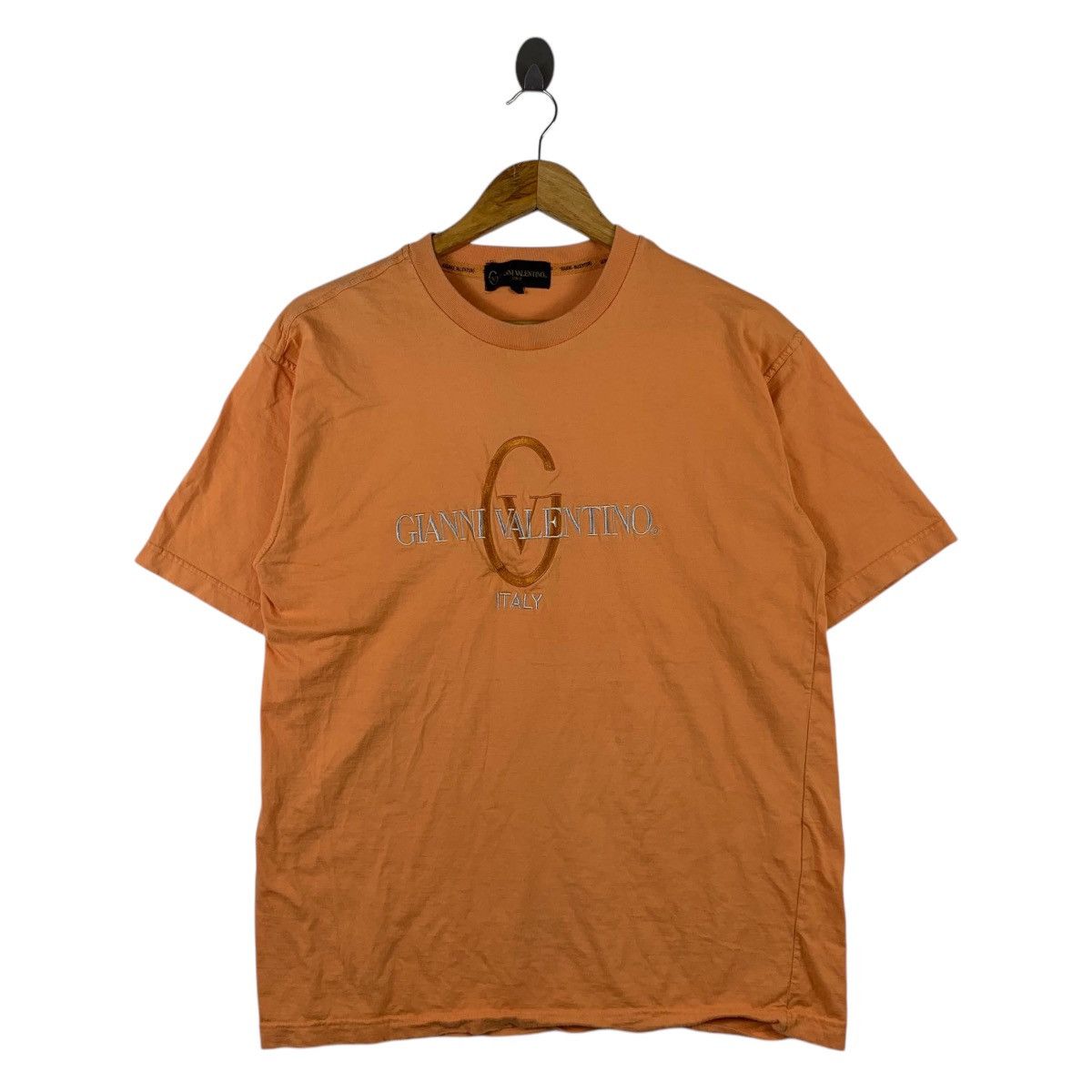 GIANNI VALENTINO Italy Italian Designer Big Logo T-Shirt