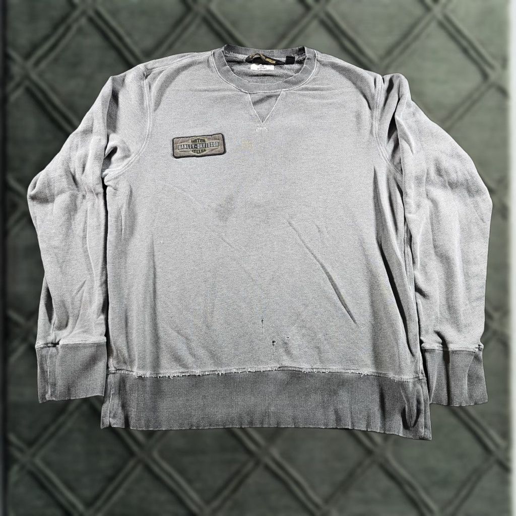Harley Davidson Harley-Davidson Sweatshirt Mens XL Gray Fleece Crewneck Eagle Motorcycle Biker Graphic Print Embroidered Logo Crew Neck Long Sleeve Pullover Size US XL / EU 56 / 4 - 1 Thumbnail