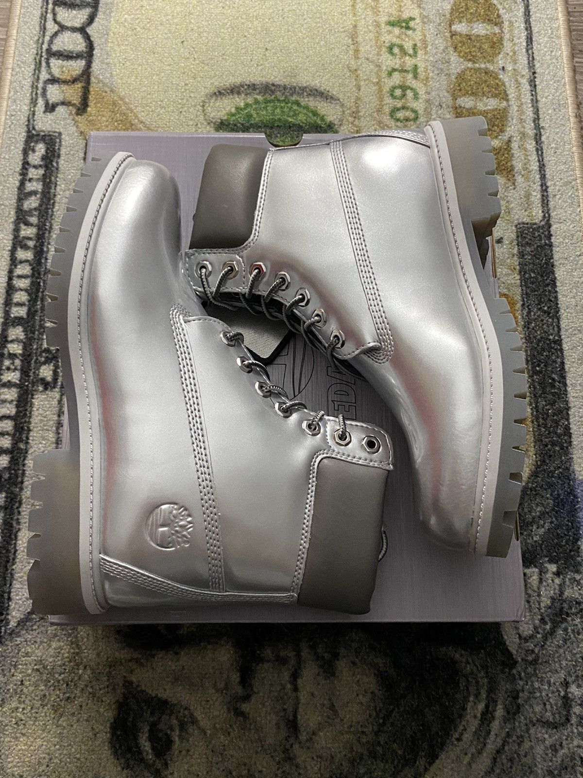 Timberland Timberland 6” Premium Boot Veneda Carter Silver Size US 6.5 / EU 39-40 - 2 Thumbnail