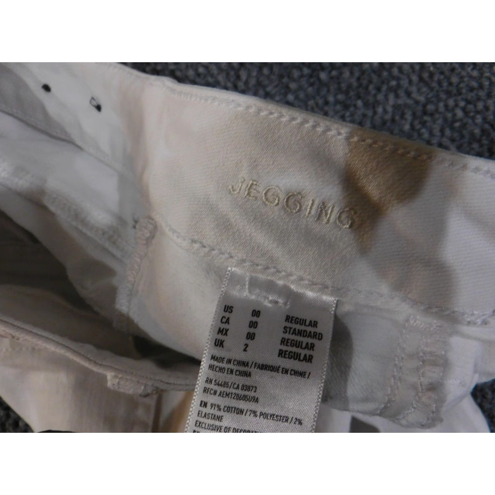 American Eagle Outfitters VINTAGE American Eagle Jegging Pants Womens 00 White Super Stretch Skinny Low Rise Denim Size 24" / US 00 / IT 34 - 7 Thumbnail