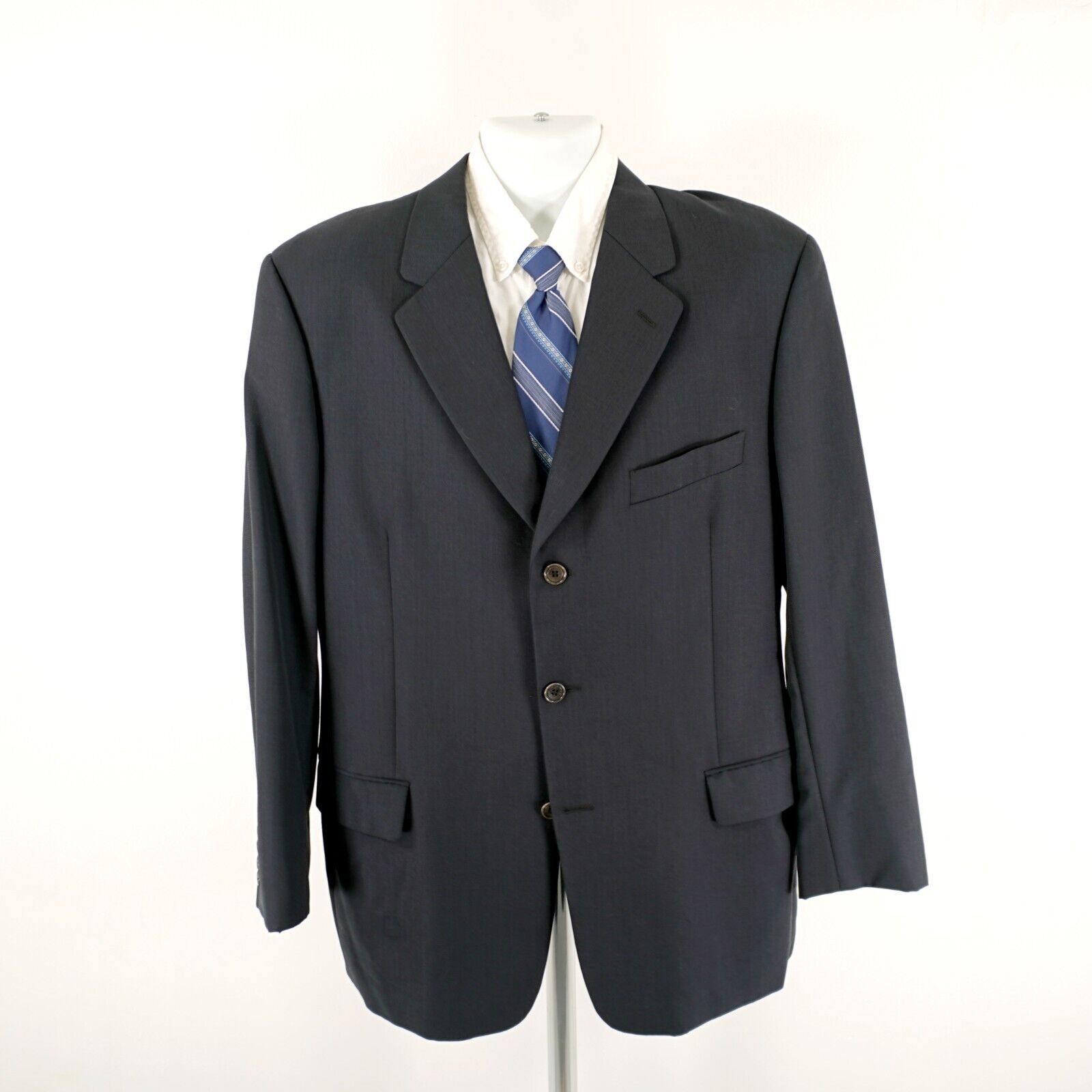 Calvin Klein Calvin Klein Wool Blue Birdseye 3 Button Sport Coat 42R Size 42R - 5 Thumbnail
