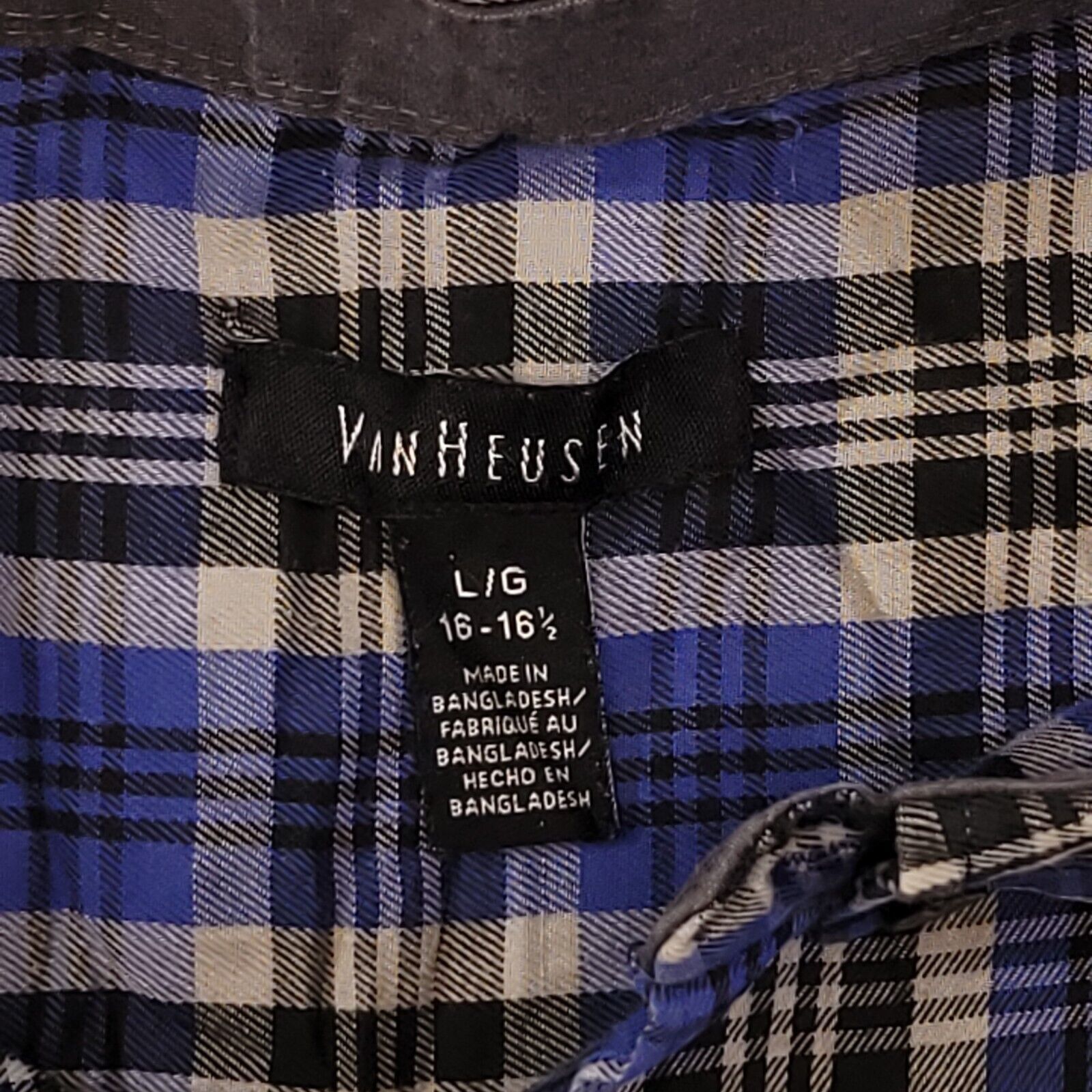 Van Heusen Van Heusen Tartan Flannel Shirt Mens Size Large L Blue Black Size US L / EU 52-54 / 3 - 3 Thumbnail