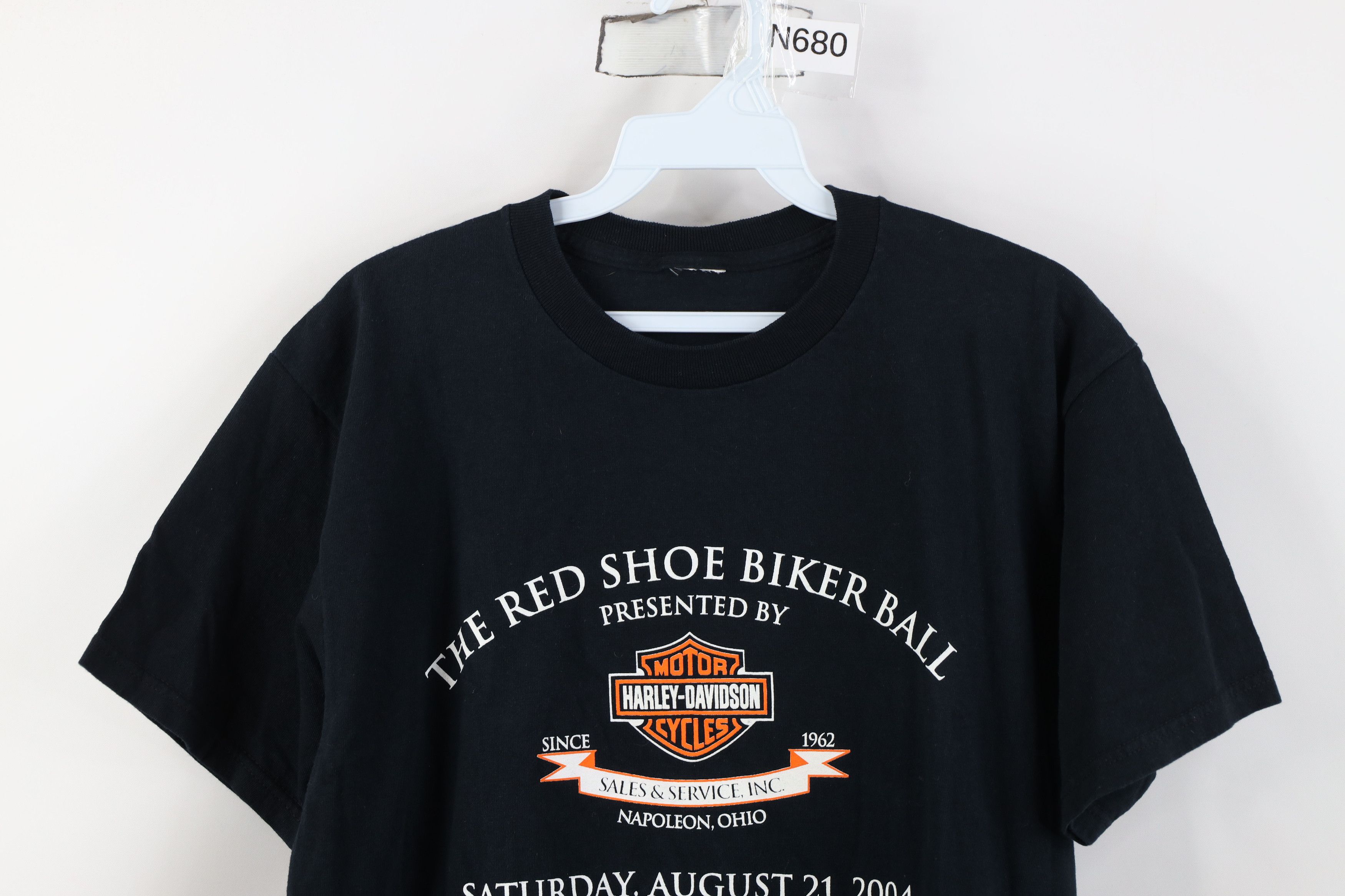 Harley Davidson Vintage Y2K Harley Davidson The Red Shoe Biker Ball T-Shirt Size US S / EU 44-46 / 1 - 2 Thumbnail