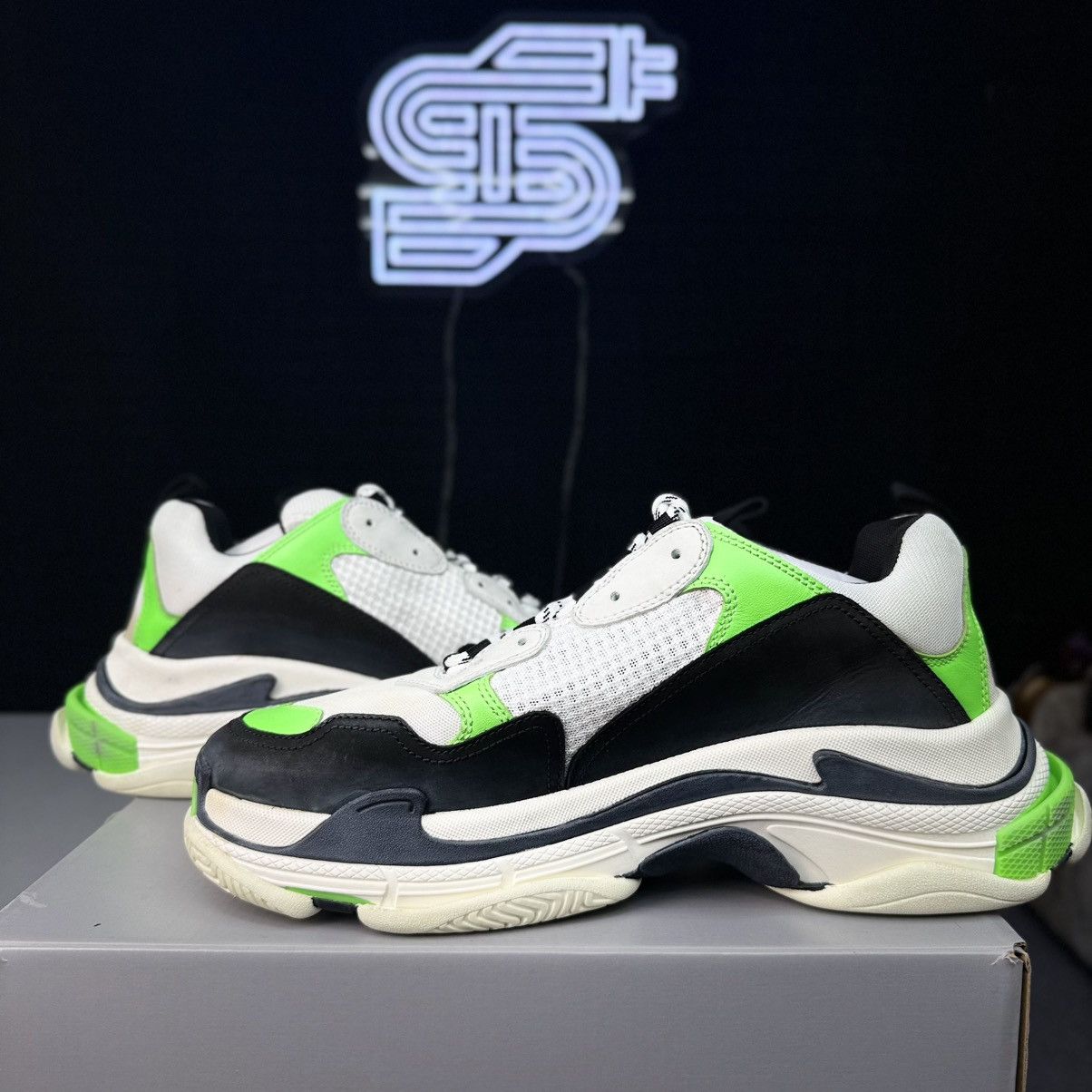 Balenciaga Balenciaga Triple-S Black/White/Green Size US 14 / EU 47 - 3 Thumbnail