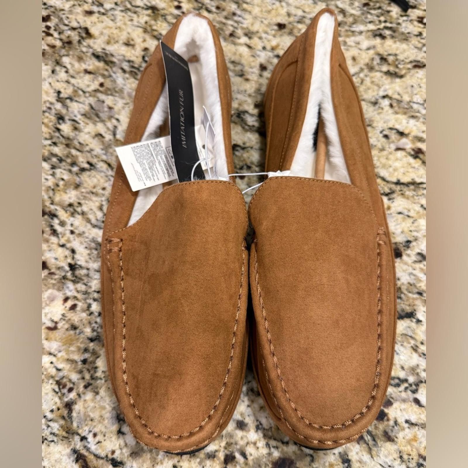 Other Banana Republic Factory tan faux leather & fur slipper XL Size US 7.5 / IT 37.5 - 2 Thumbnail