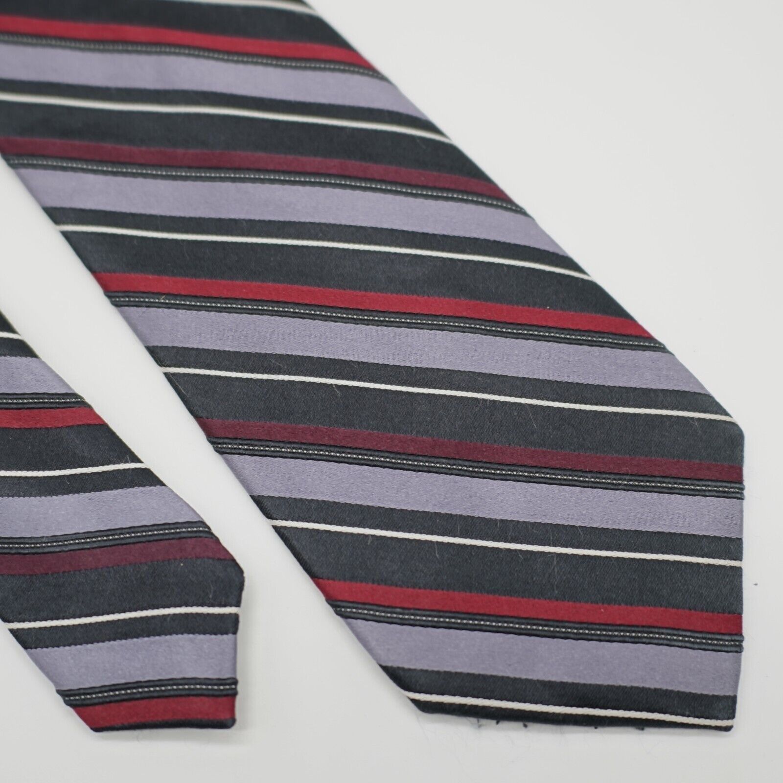 Arrow Arrow Black Red Purple Striped Woven Silk Tie Size ONE SIZE - 1 Thumbnail