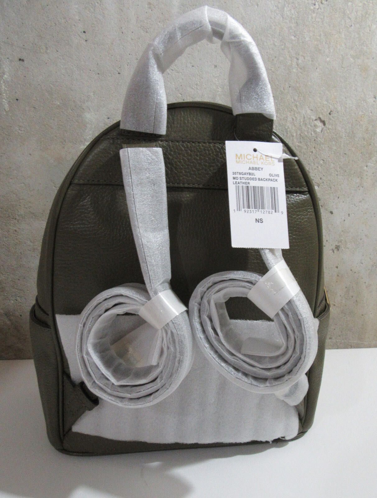 Michael Kors Michael Kors Abbey Leather Medium Studded Backpack Olive NEW Size ONE SIZE - 2 Thumbnail