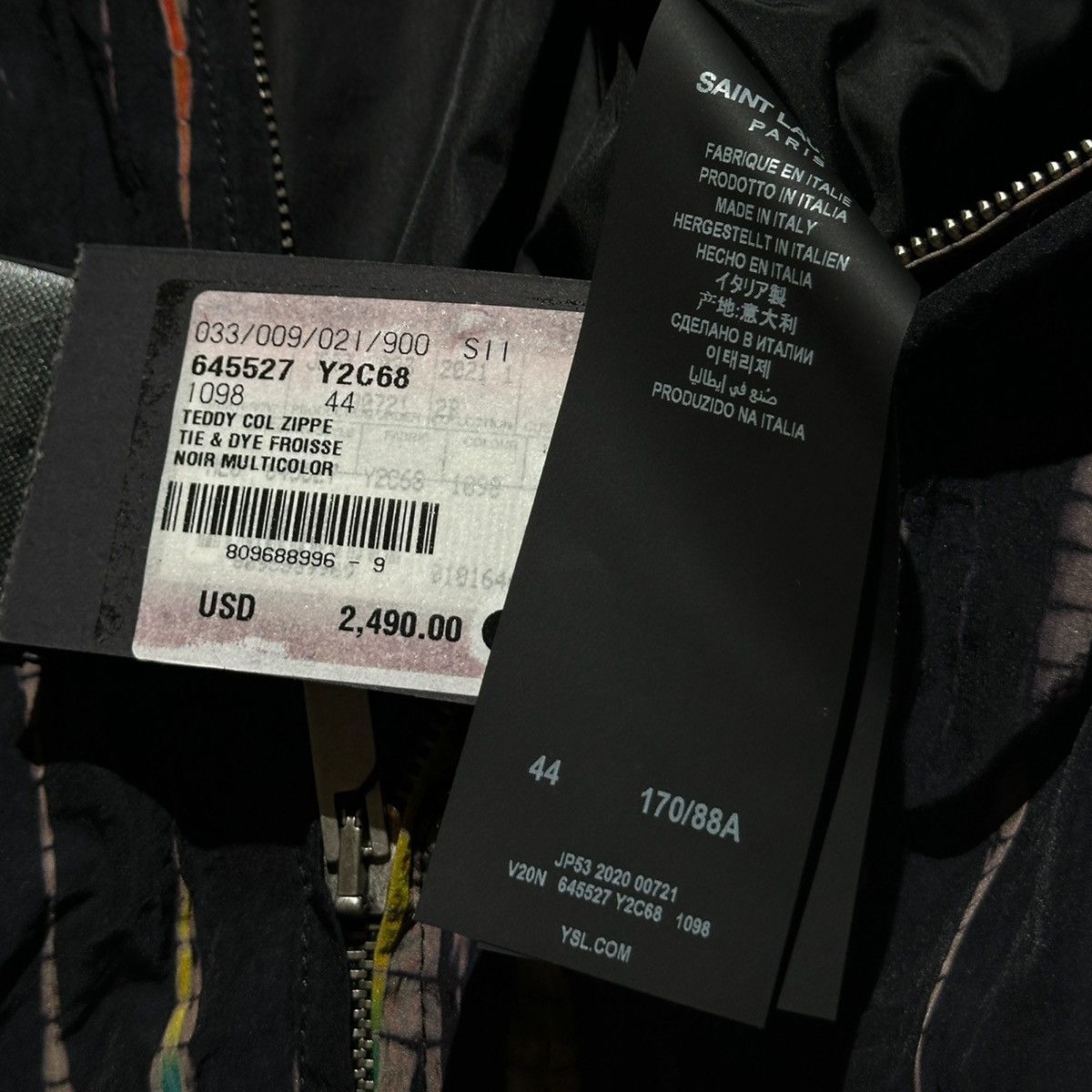 Saint Laurent Paris $2,500 Multicolor striped windbreaker Size US S / EU 44-46 / 1 - 3 Thumbnail