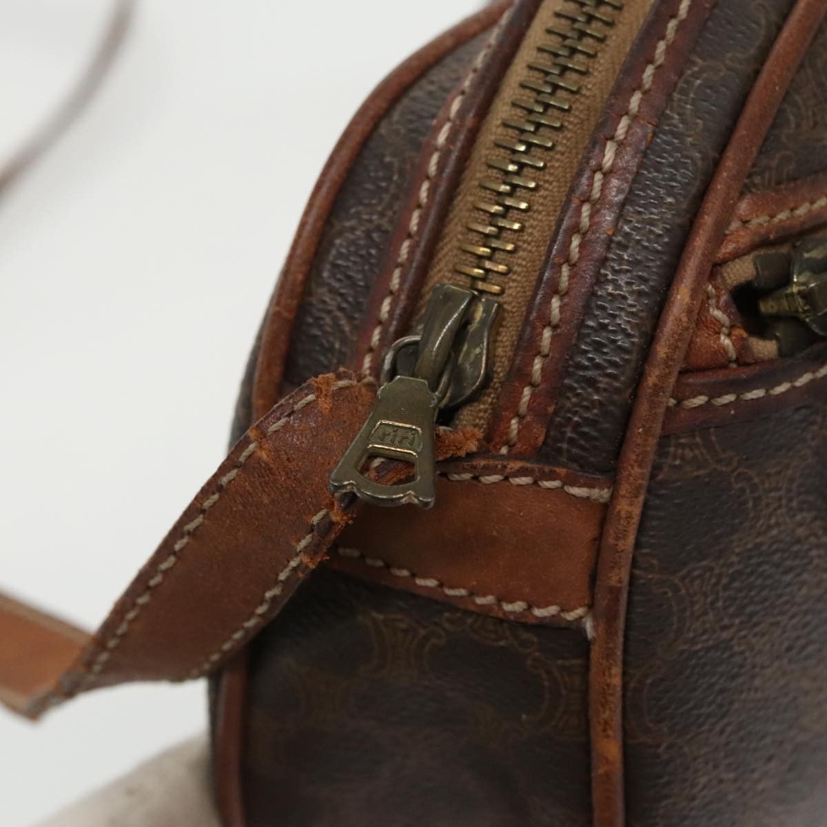Celine CELINE Macadam Canvas Shoulder Bag Pvc Leather Brown Gold Size ONE SIZE - 16 Thumbnail