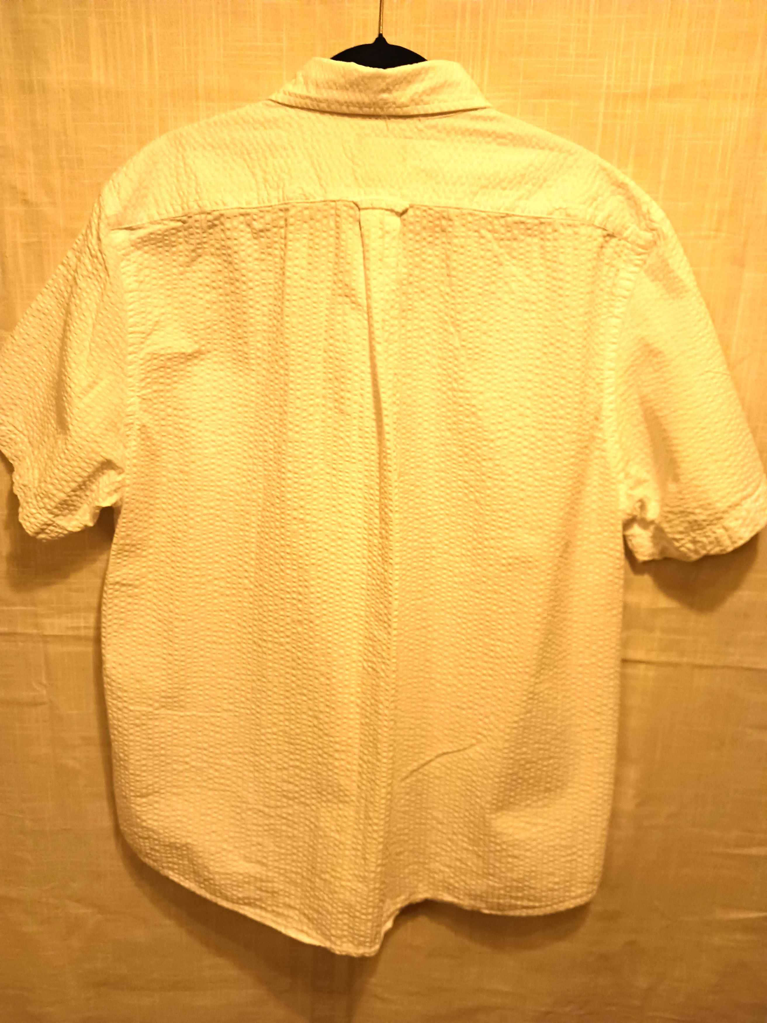Lands end 100 cotton textured short sleeve shirt grailed