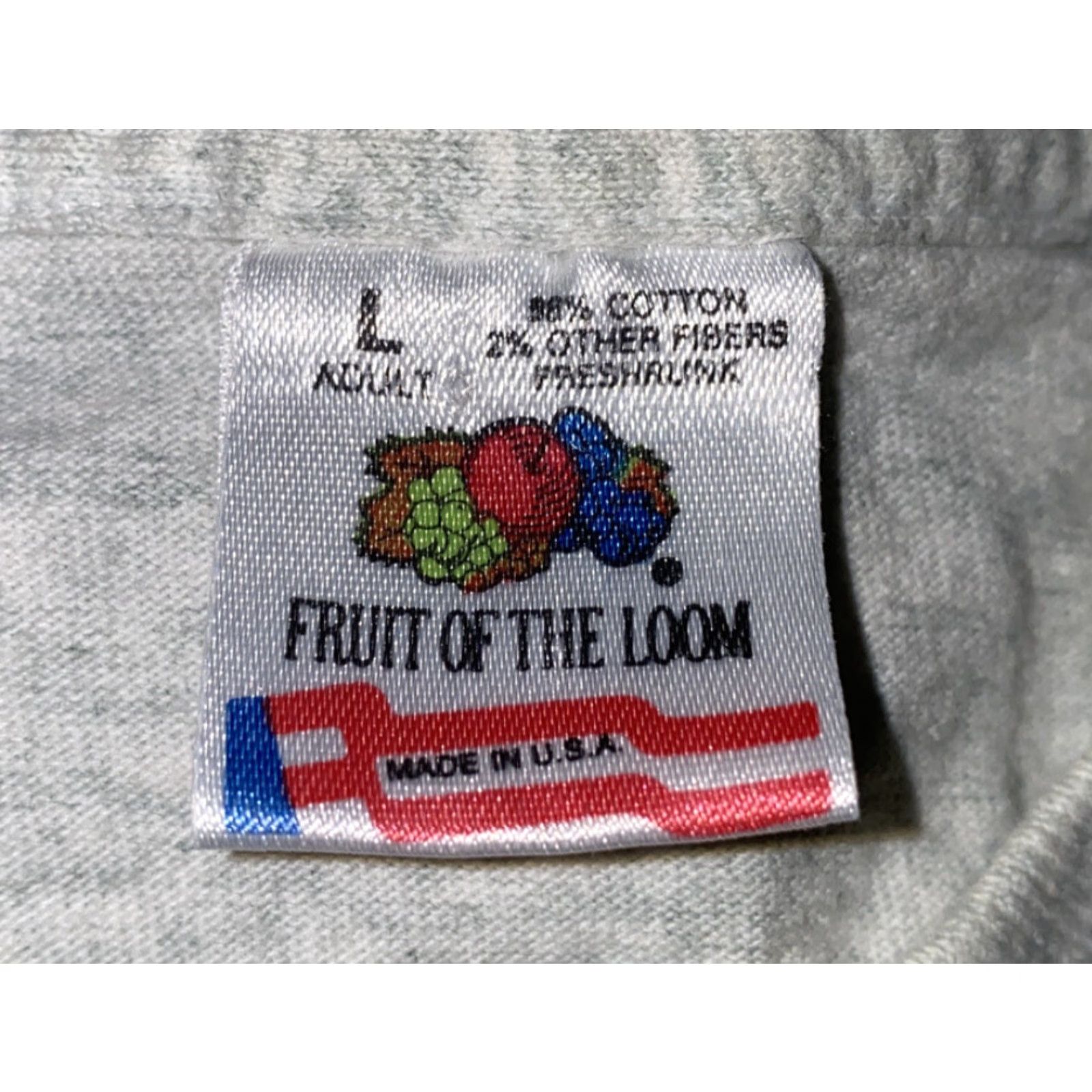 Fruit Of The Loom VINTAGE Fruit of the Loom Seattle Short Sleeve Basic T-Shirt Mens L White/Gray USA Shirt Size US L / EU 52-54 / 3 - 2 Thumbnail