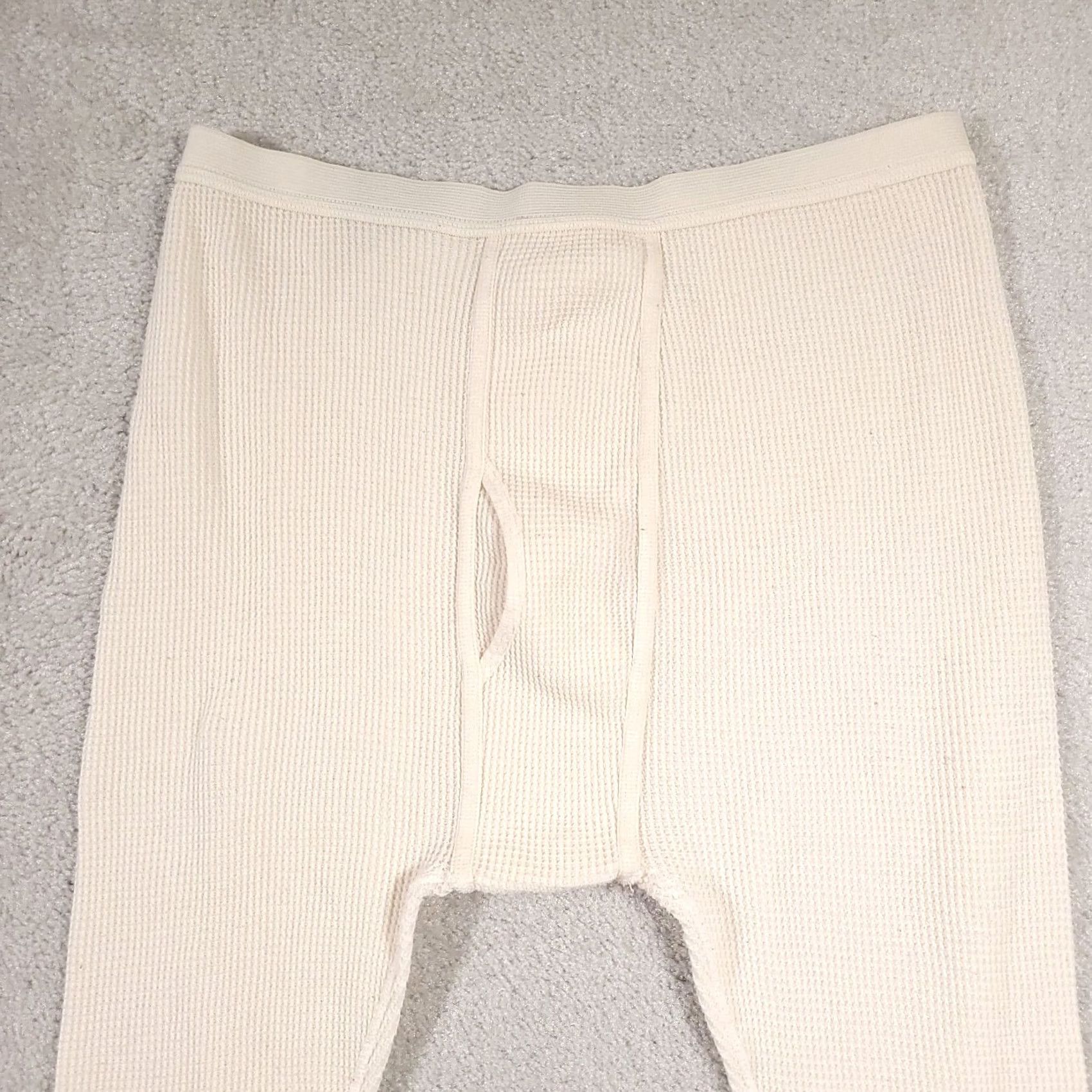 Vintage VINTAGE J.E. Morgan Mens Pants XL 42-44 Thermal Long Johns Ivory Made In USA Size US 36 / EU 52 - 3 Thumbnail