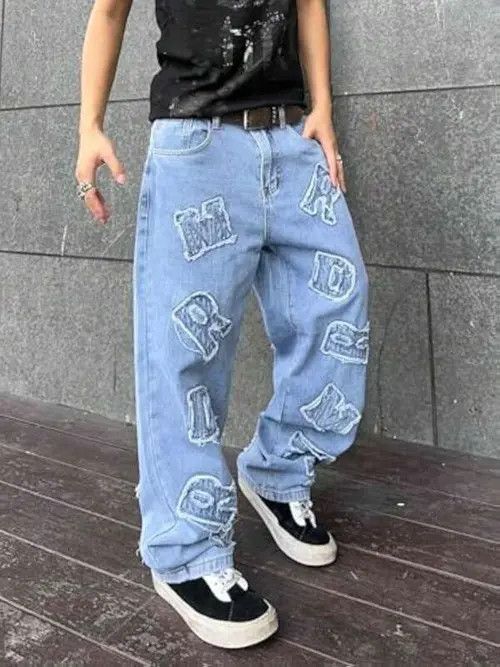 Japanese Brand × Vintage DRIP Street baggy distressed jeans Y2K Size US 32 / EU 48 - 1 Thumbnail