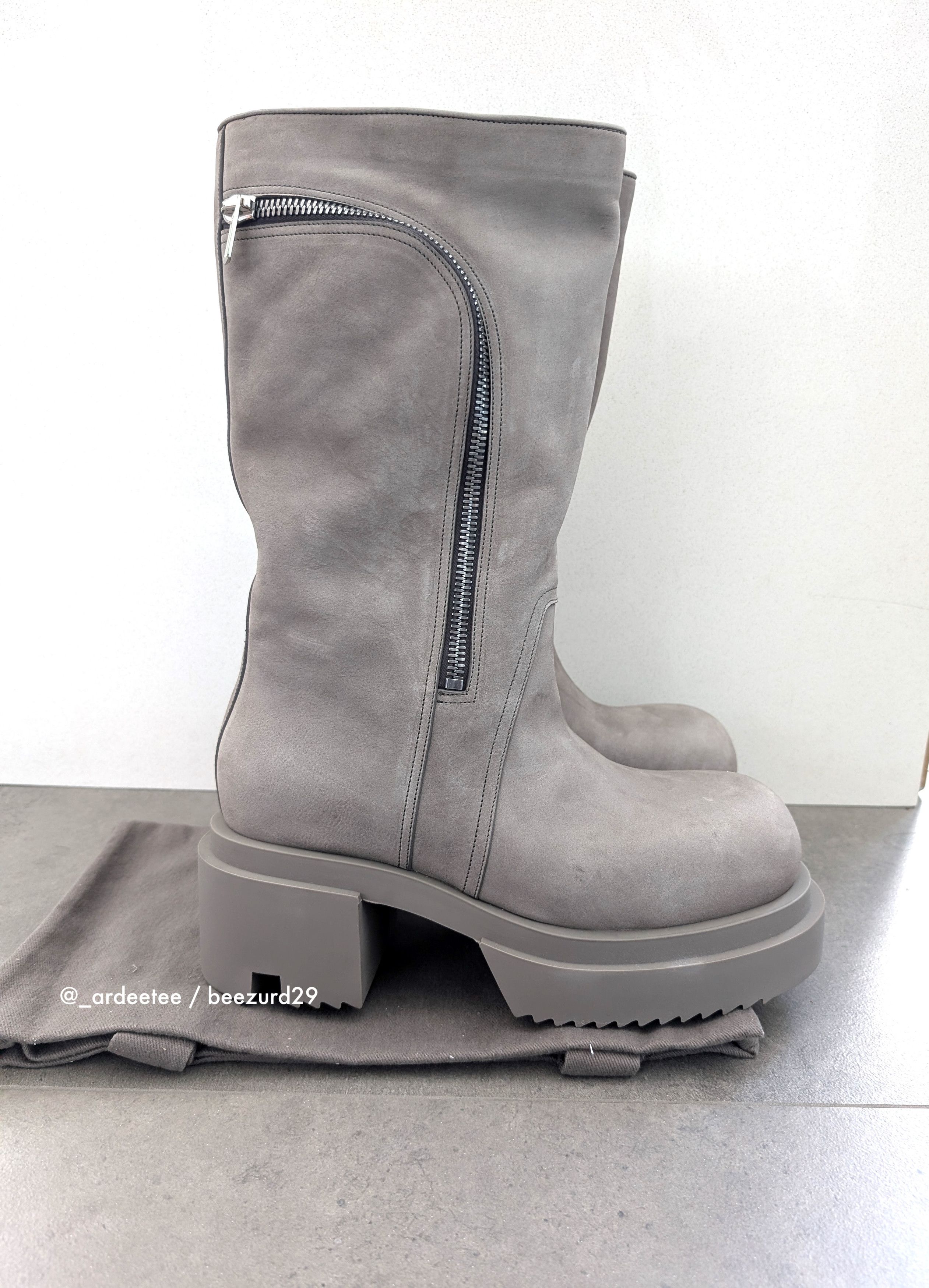 Rick Owens 💥RARE SAMPLE DUST LEATHER BAUHAUS BOGUN BOOTS Size US 11 / EU 44 - 4 Thumbnail