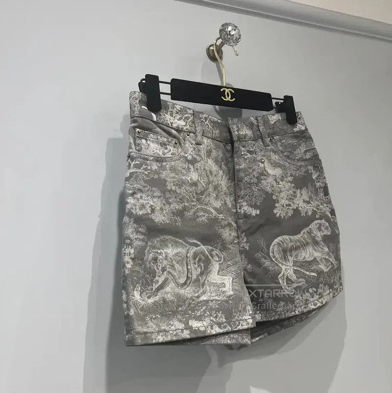 Dior Dior Gray Cotton Pattern Women's Shorts . Size 26" / US 2 / IT 38 - 3 Thumbnail