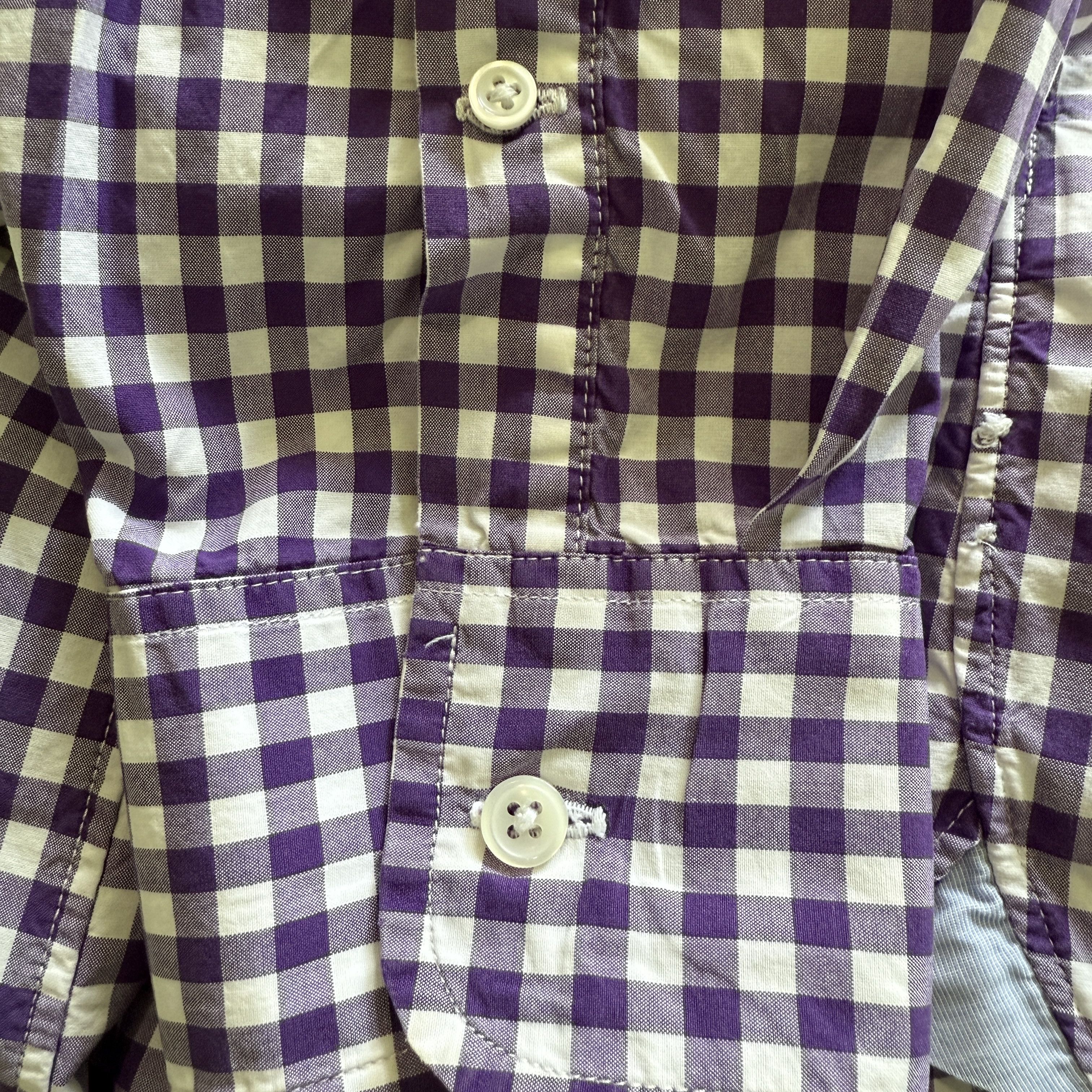 J.Crew J.Crew Gingham Button-Down Shirt M Purple 2-Ply Cotton Size US M / EU 48-50 / 2 - 8 Thumbnail