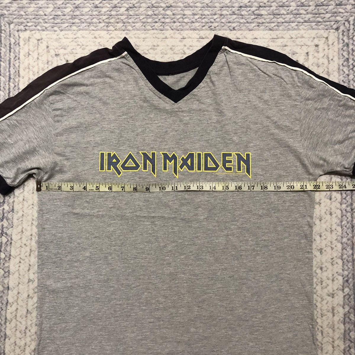 Band Tees × Vintage Rare Faded Y2K Iron Maiden Flightt 666 V-Neck Tees Size US L / EU 52-54 / 3 - 10 Thumbnail
