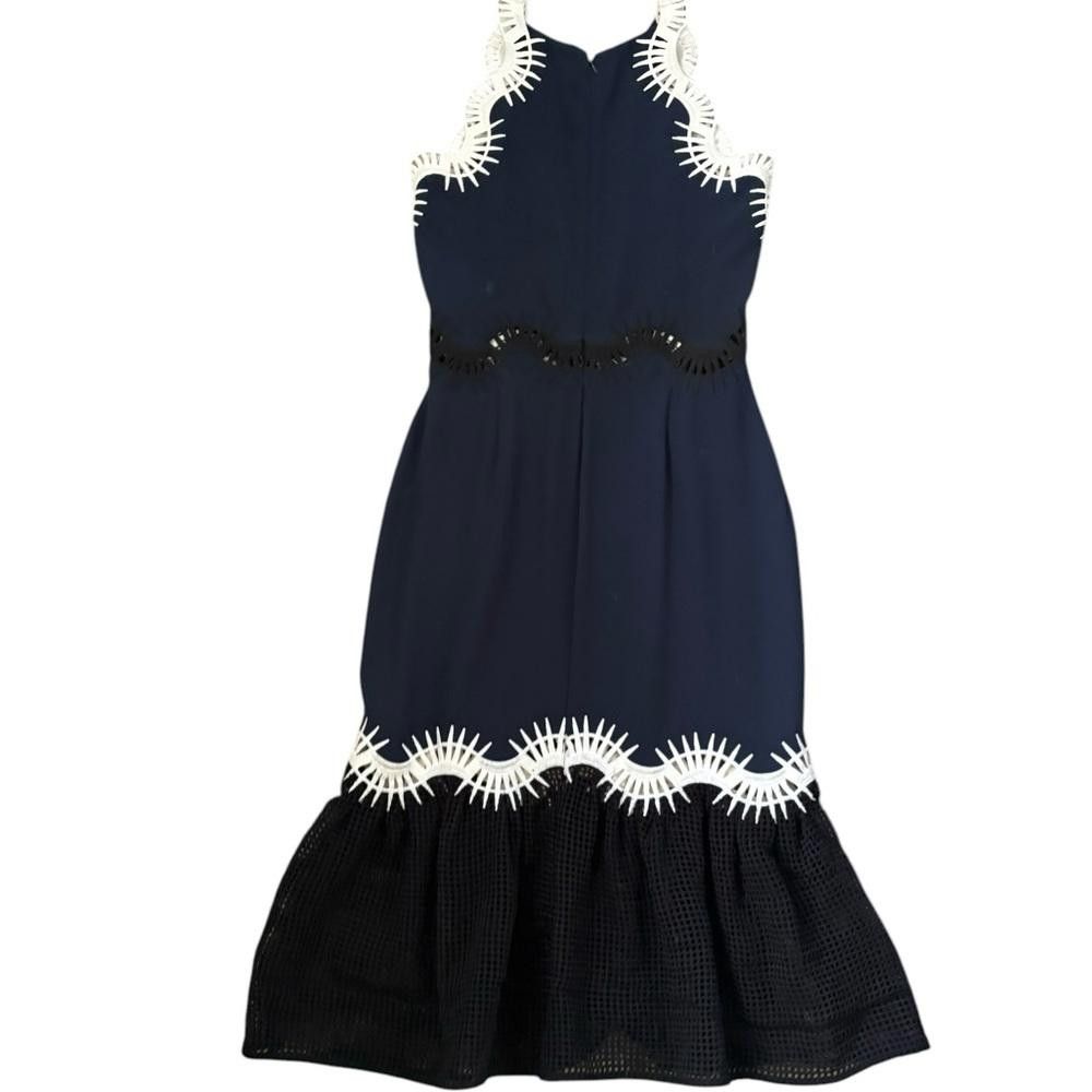 Jonathan Simkhai Jonathan Simkhai Embroidered Navy Mesh Midi Dress Size 6 Size M / US 6-8 / IT 42-44 - 9 Thumbnail