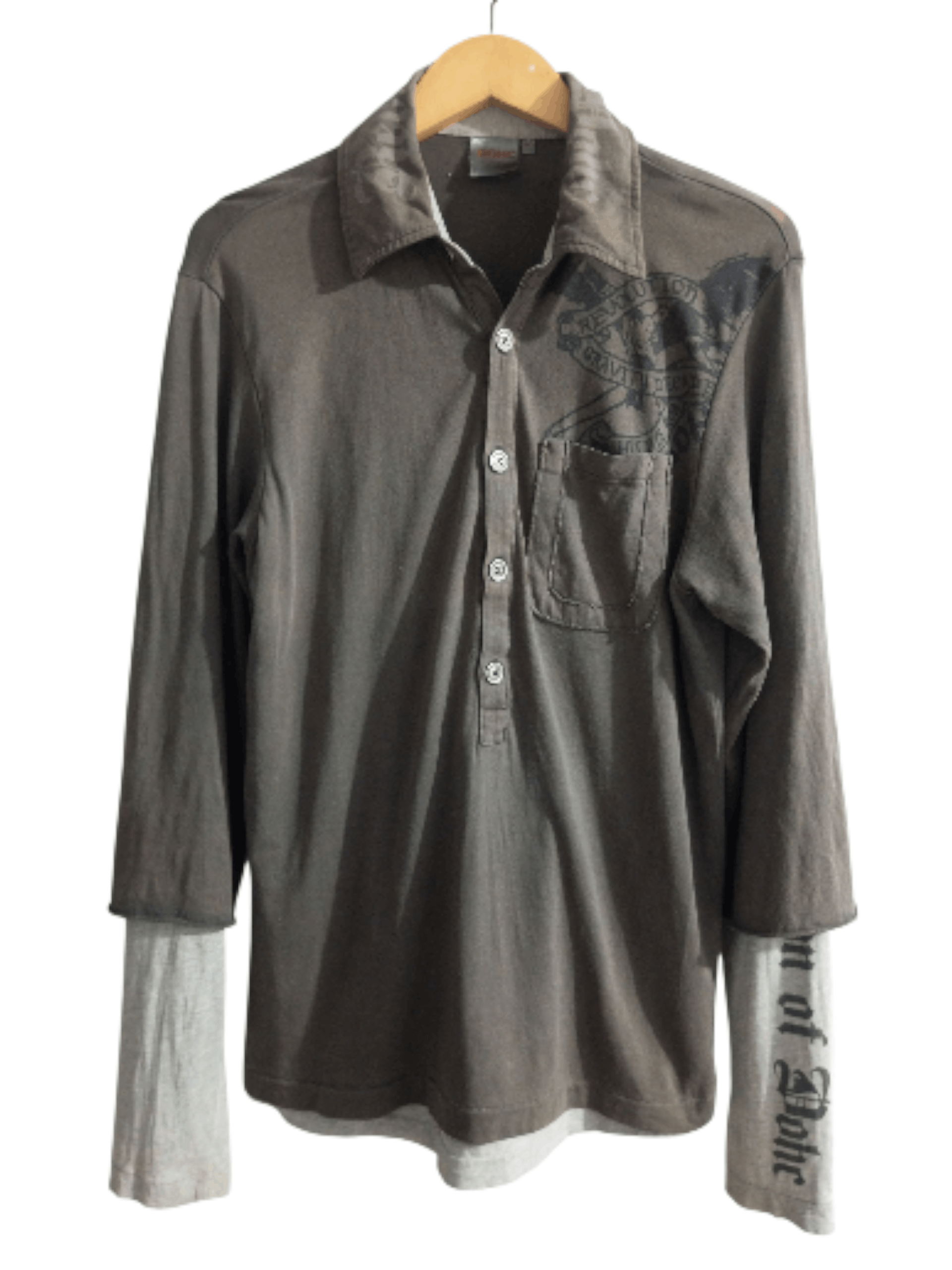 Japanese Brand Vintage DOHC double layer single stitch long sleeve tee Size US M / EU 48-50 / 2 - 1 Thumbnail