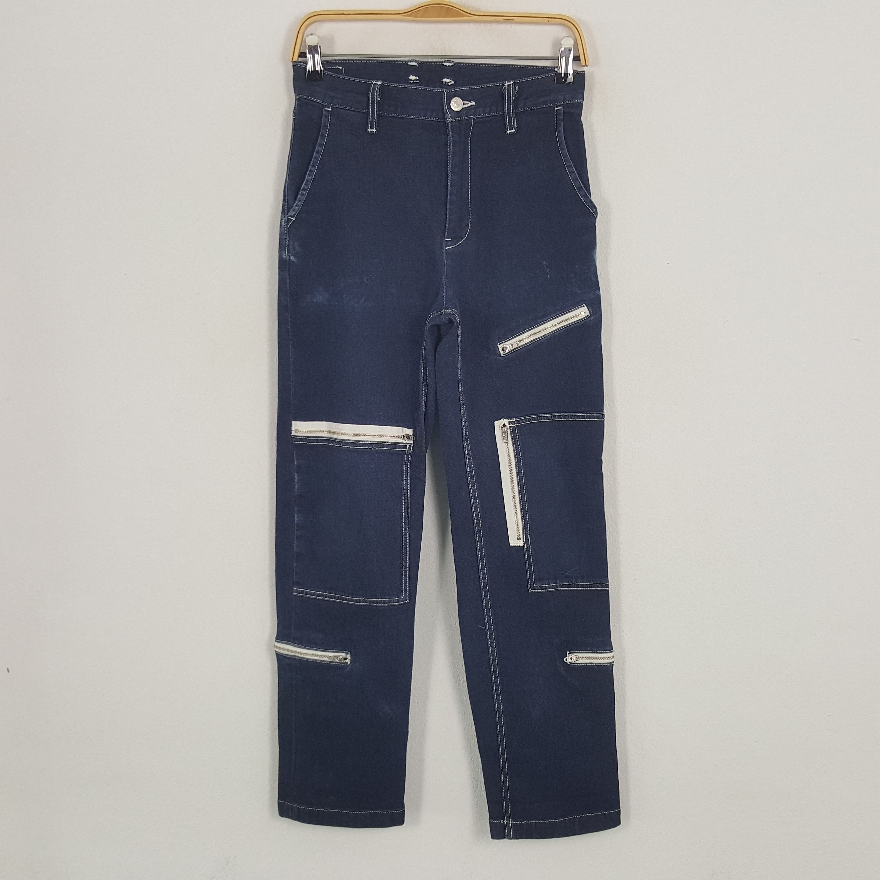 Japanese Brand × Vintage Vintage Xgirl Japanese Cargo Multi Zipper Pants Size US 27 - 1 Thumbnail