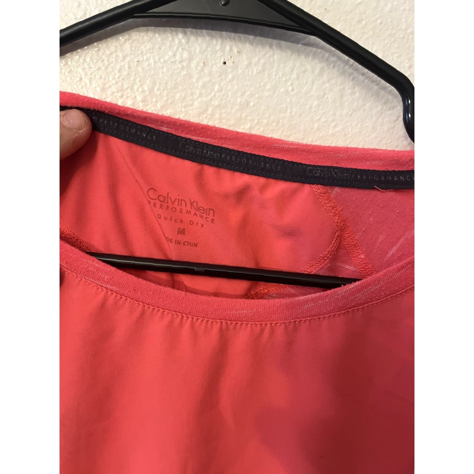Calvin Klein Calvin Klein Performance Quick Dry Long Sleeve Shirt - Medium Neon Pink - Women's Activewear Size M / US 6-8 / IT 42-44 - 3 Thumbnail
